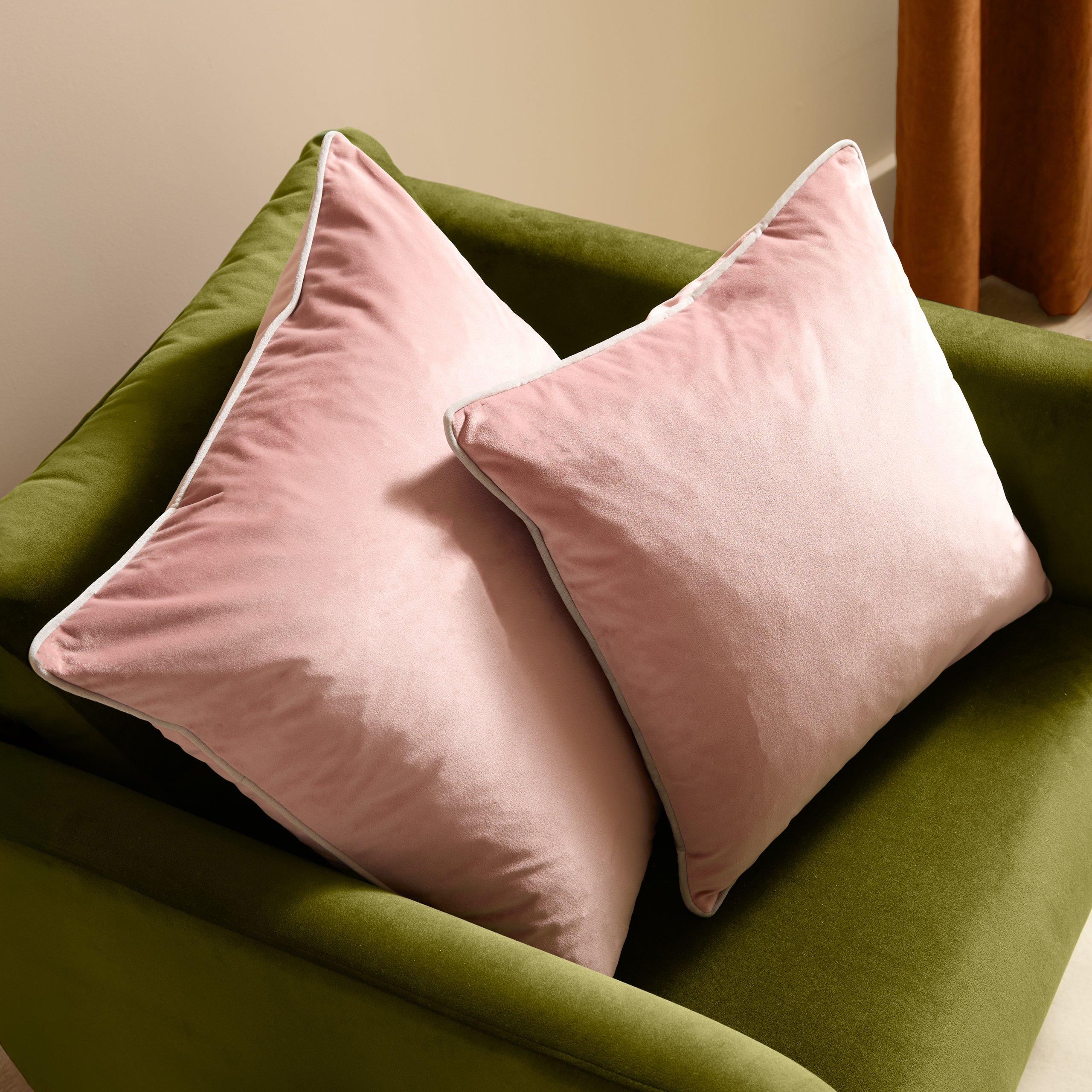 Blush/Grey - Furn - Meridian Velvet Feather Filled Cushion - 7