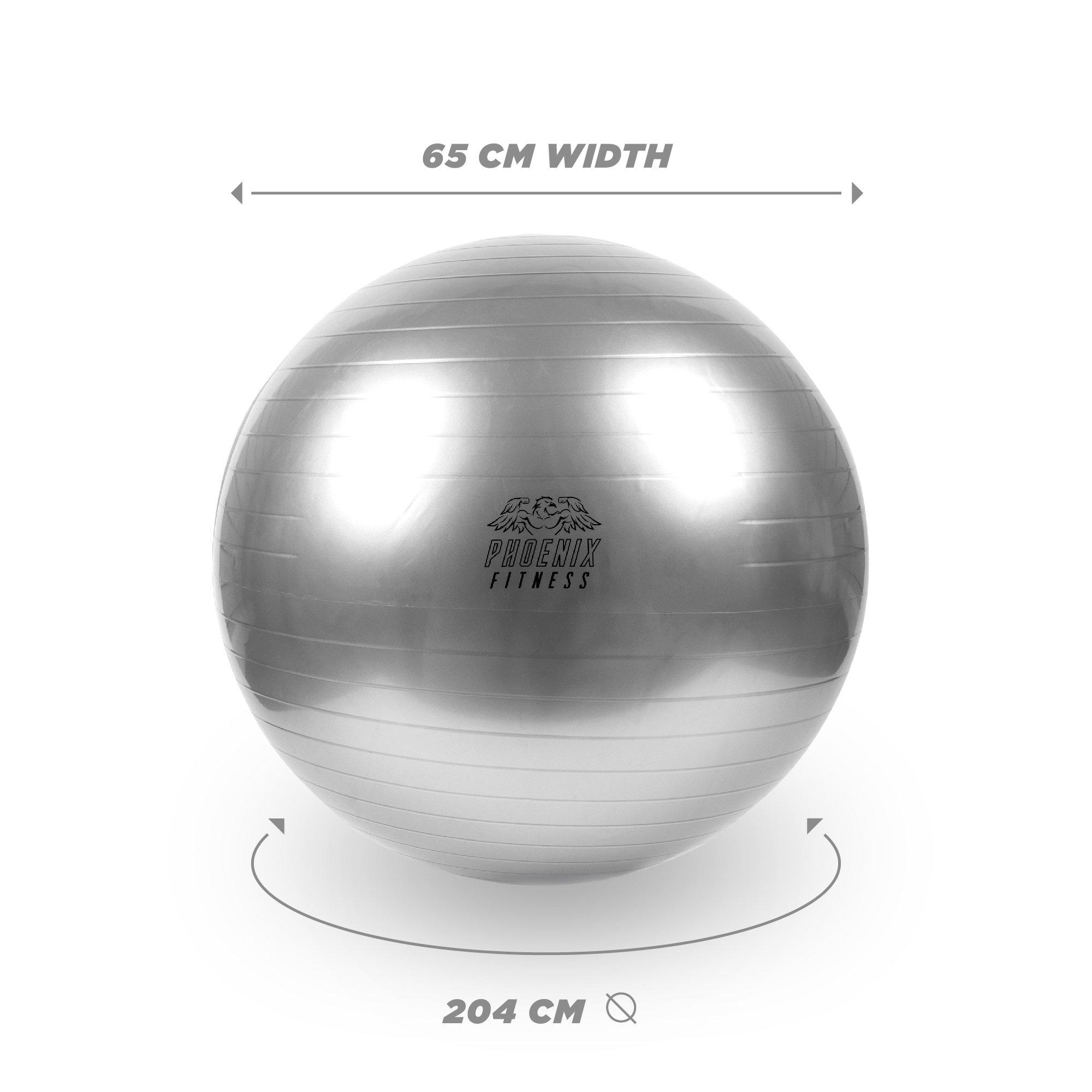 Grey - Phoenix Fitness - Phoenix Fitness 65cm Grey Exercise Ball - 5