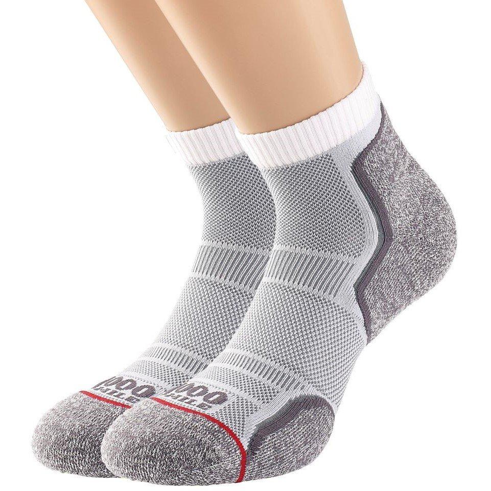 White/Grey Mens - 1000 Mile - Trainer Liner 2 Pack Senior