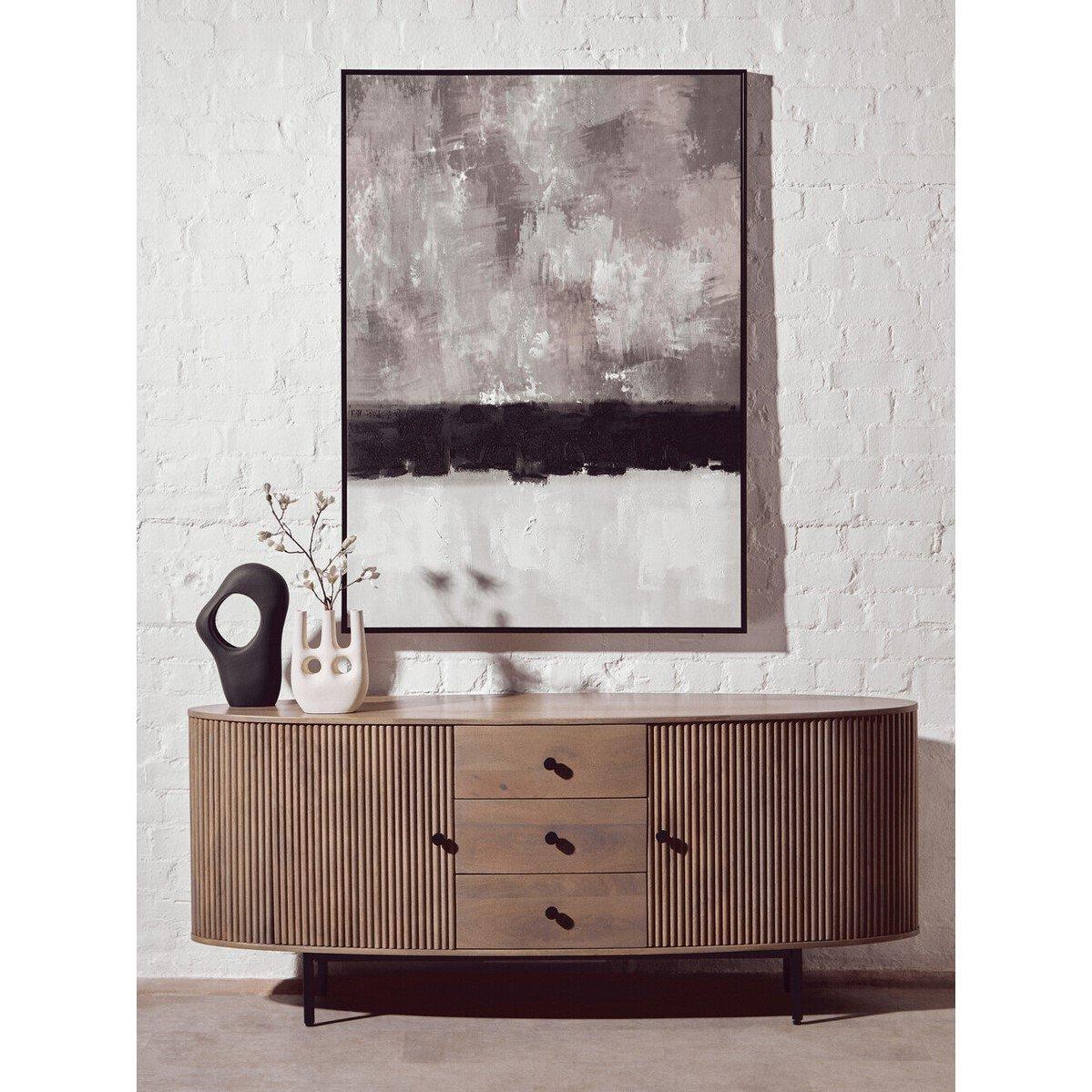 Multi - Fifty Five South - Astratto Monochrome Textured Canvas Wall Art - 6