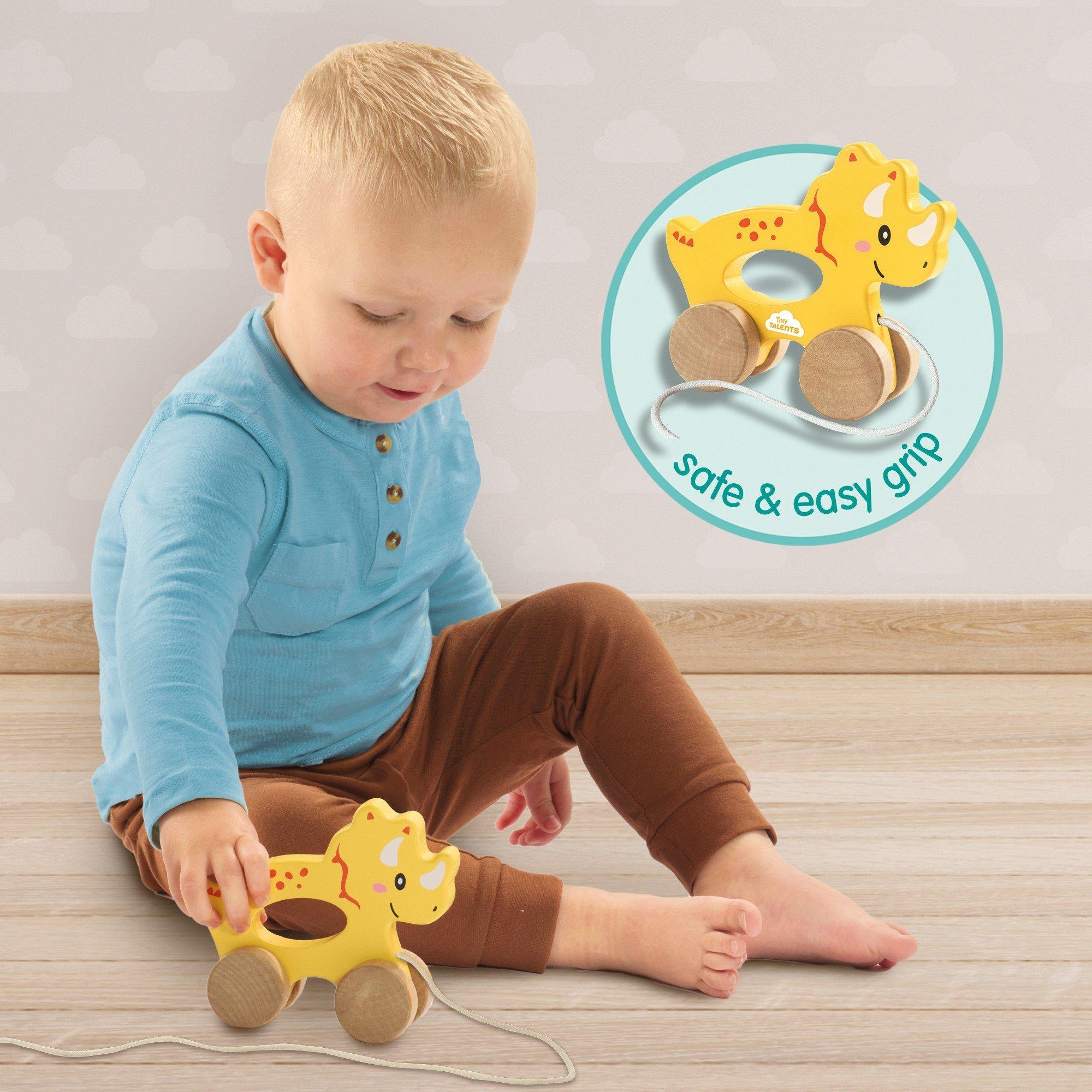 Multi - SES Creative - Push and pull 2 in 1 wooden Triceratops - 3