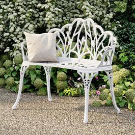 Charles Bentley CAST ALUMINIUM TULIP GARDEN BENCH
