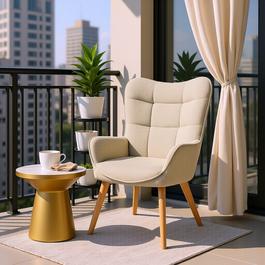 Urban Meuble Modern Garden Chair Beige Corduroy Comfort
