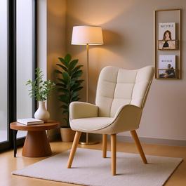 Urban Meuble Beige Accent Chair Modern Style