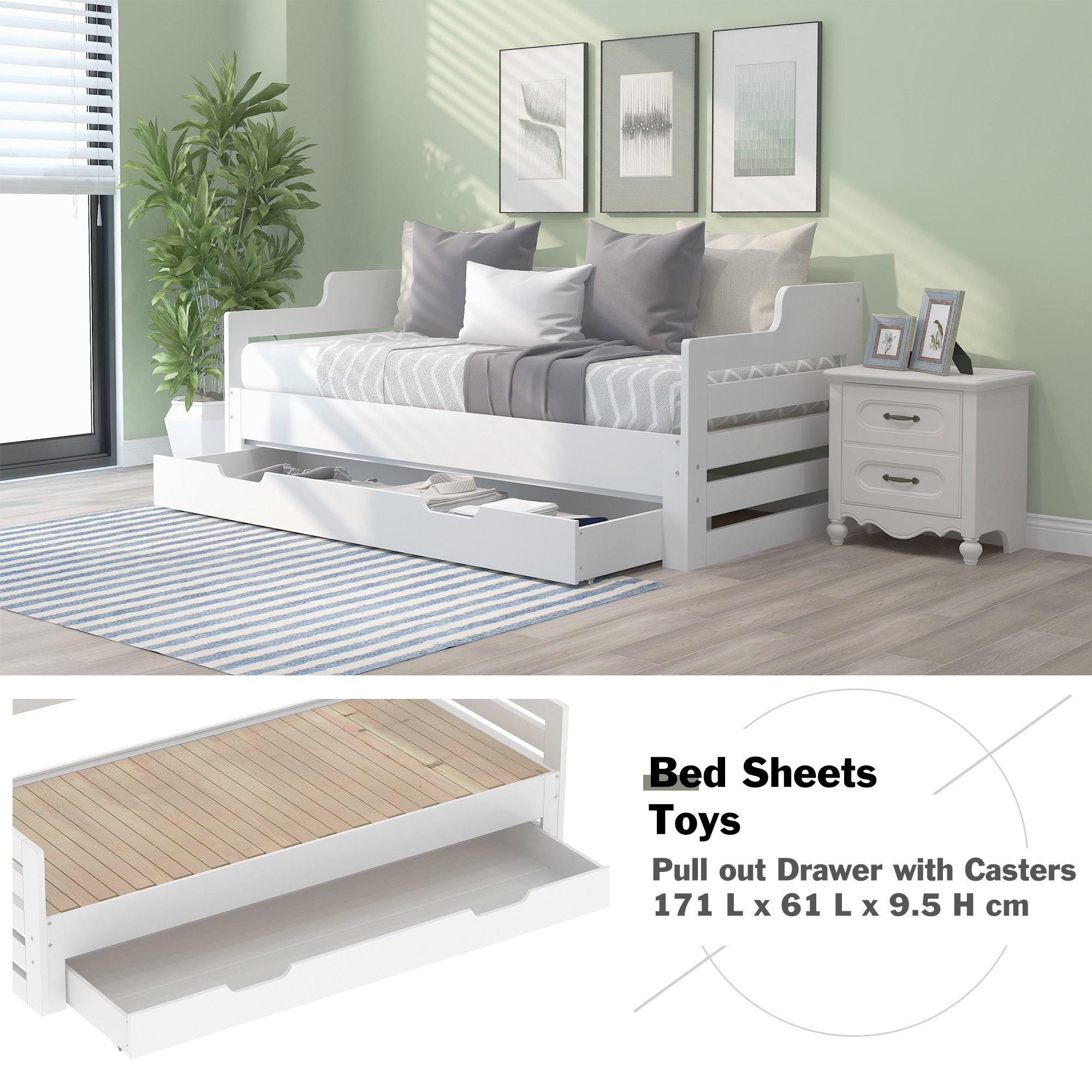 White - Urban Meuble - White Trundle Bed + Space-Saver - 6