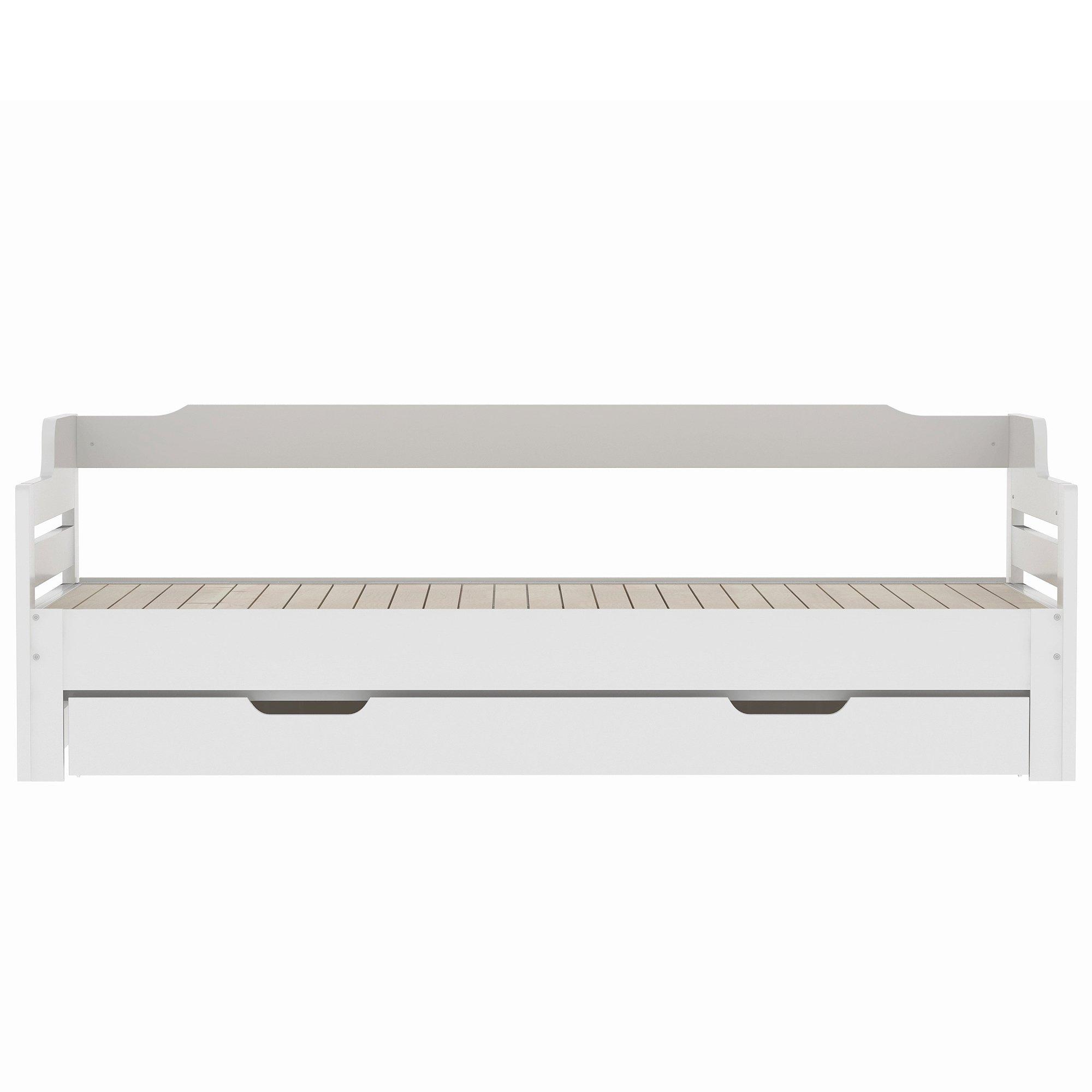 White - Urban Meuble - White Wooden Sofa Bed with Storage Drawer - 11