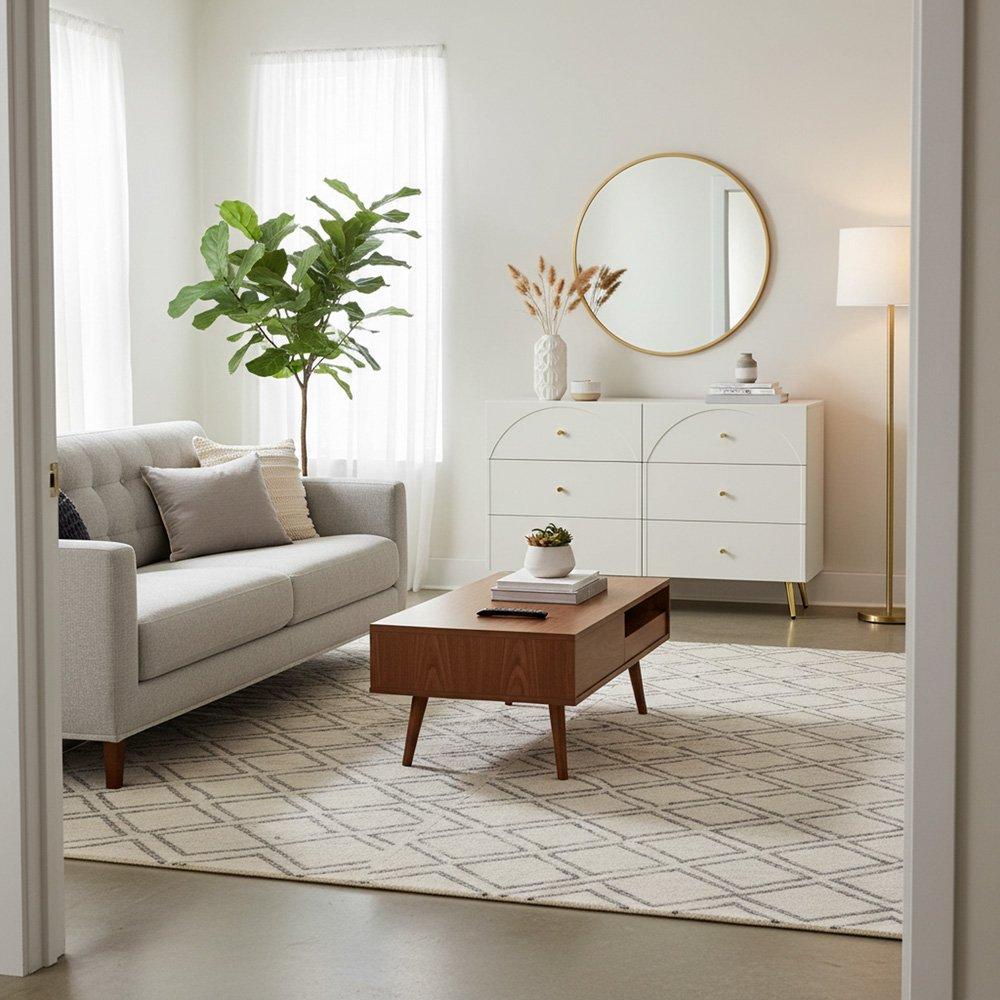 White - Urban Meuble - Modern White Sideboard Gold Accents - 2