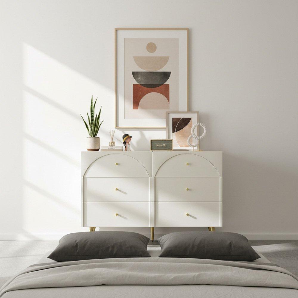 White - Urban Meuble - Modern White Sideboard Gold Accents - 3