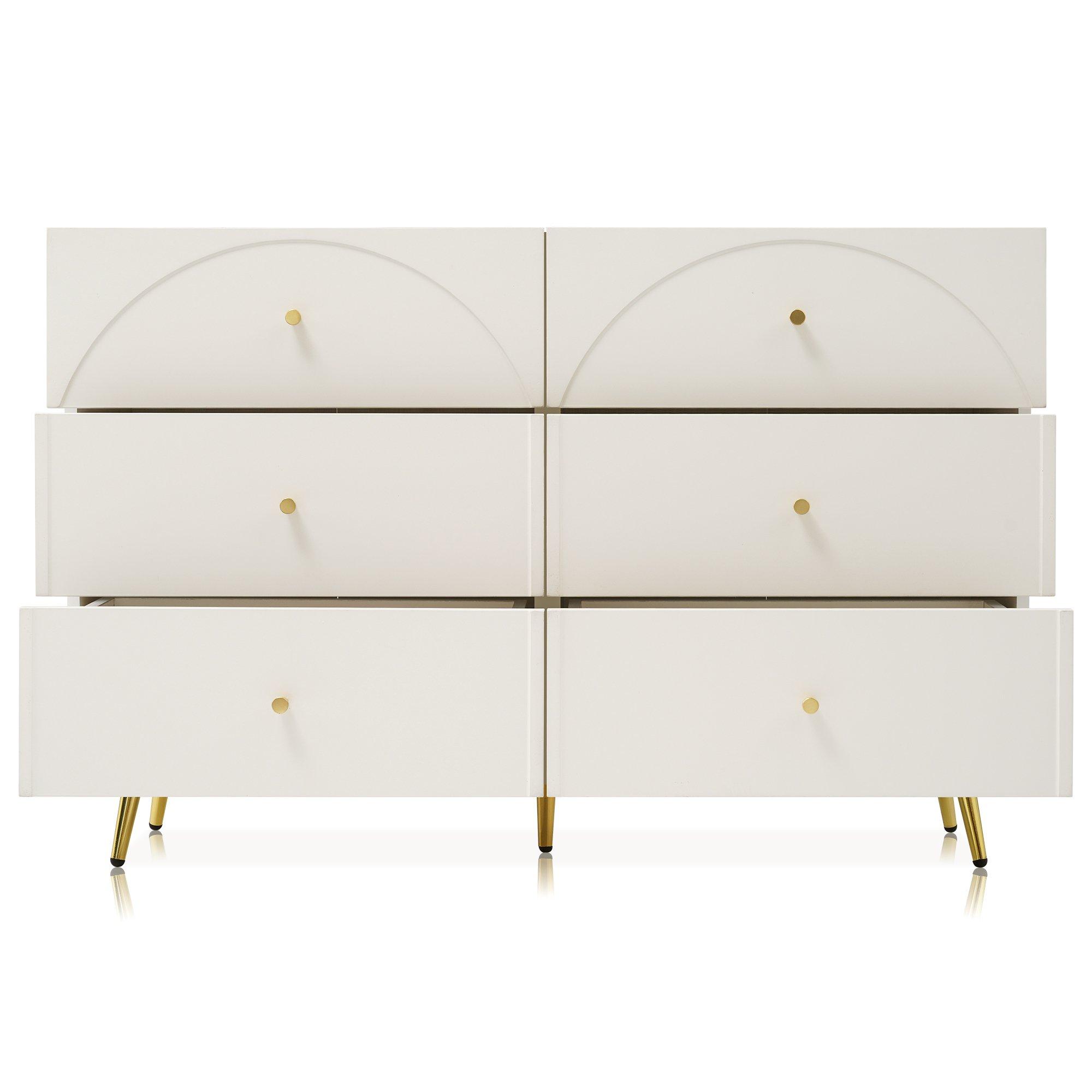 White - Urban Meuble - Modern White Sideboard Gold Accents - 8