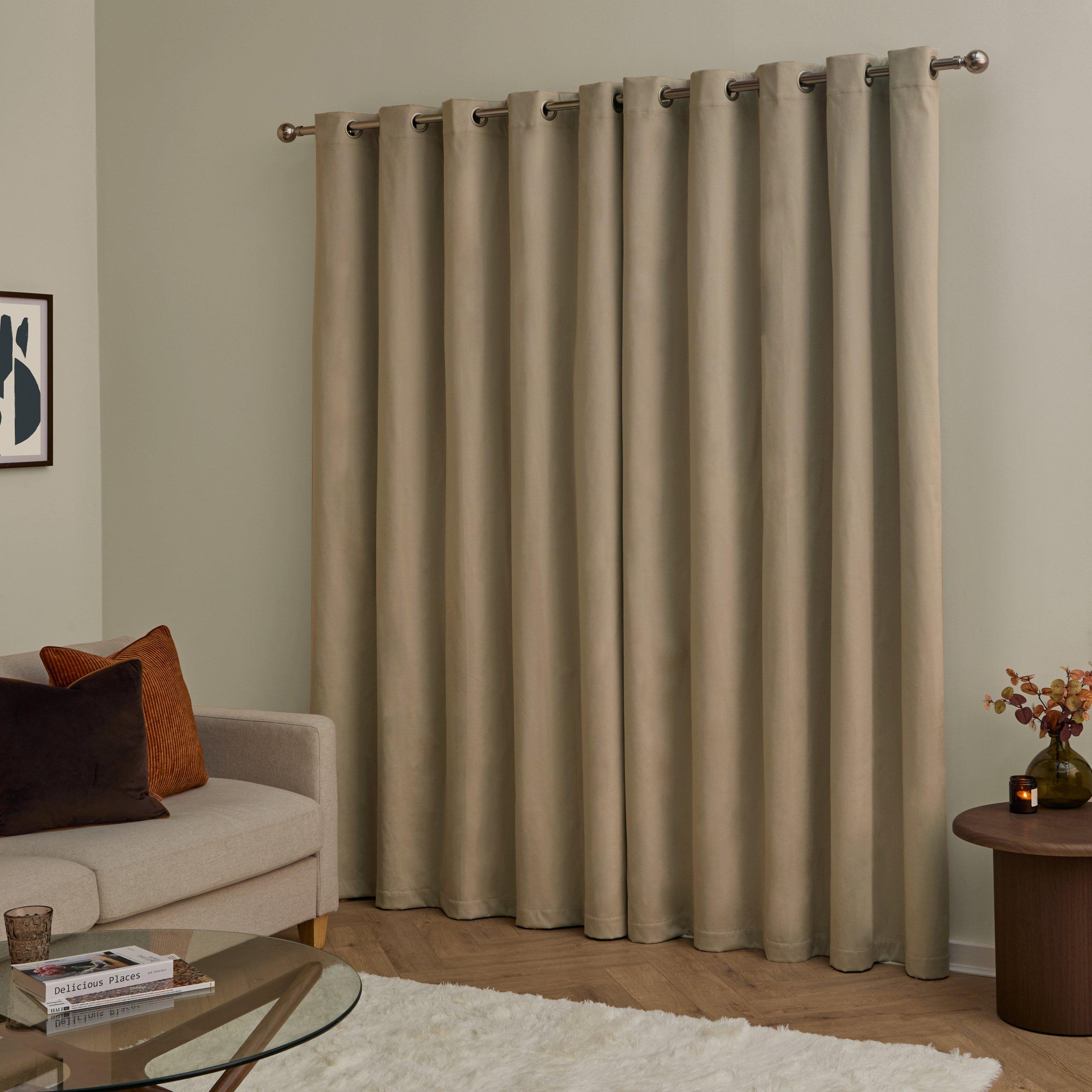 Mocha - Furn - The Ultimate Velvet Blackout Eyelet Curtains - 3