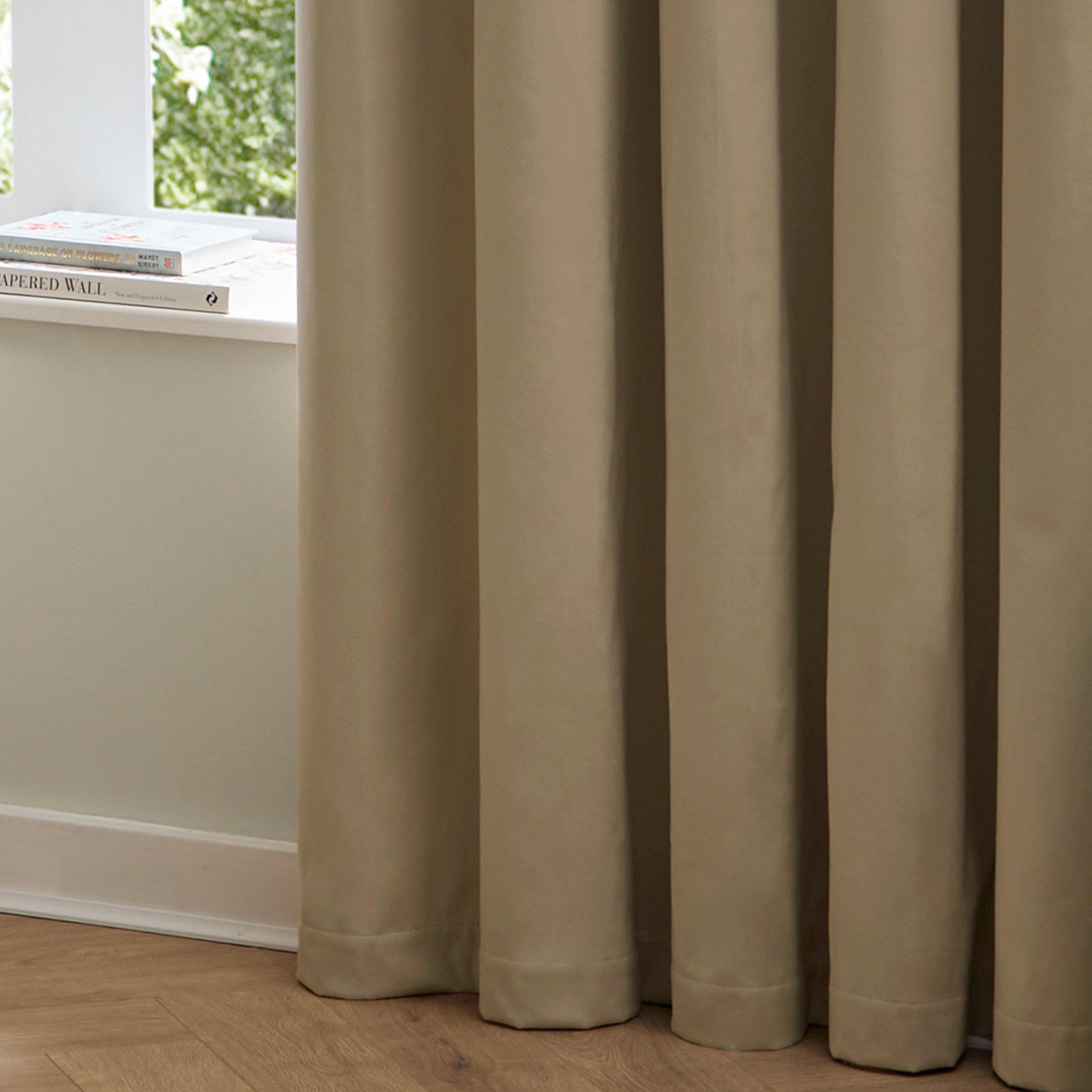 Mocha - Furn - The Ultimate Velvet Blackout Eyelet Curtains - 6