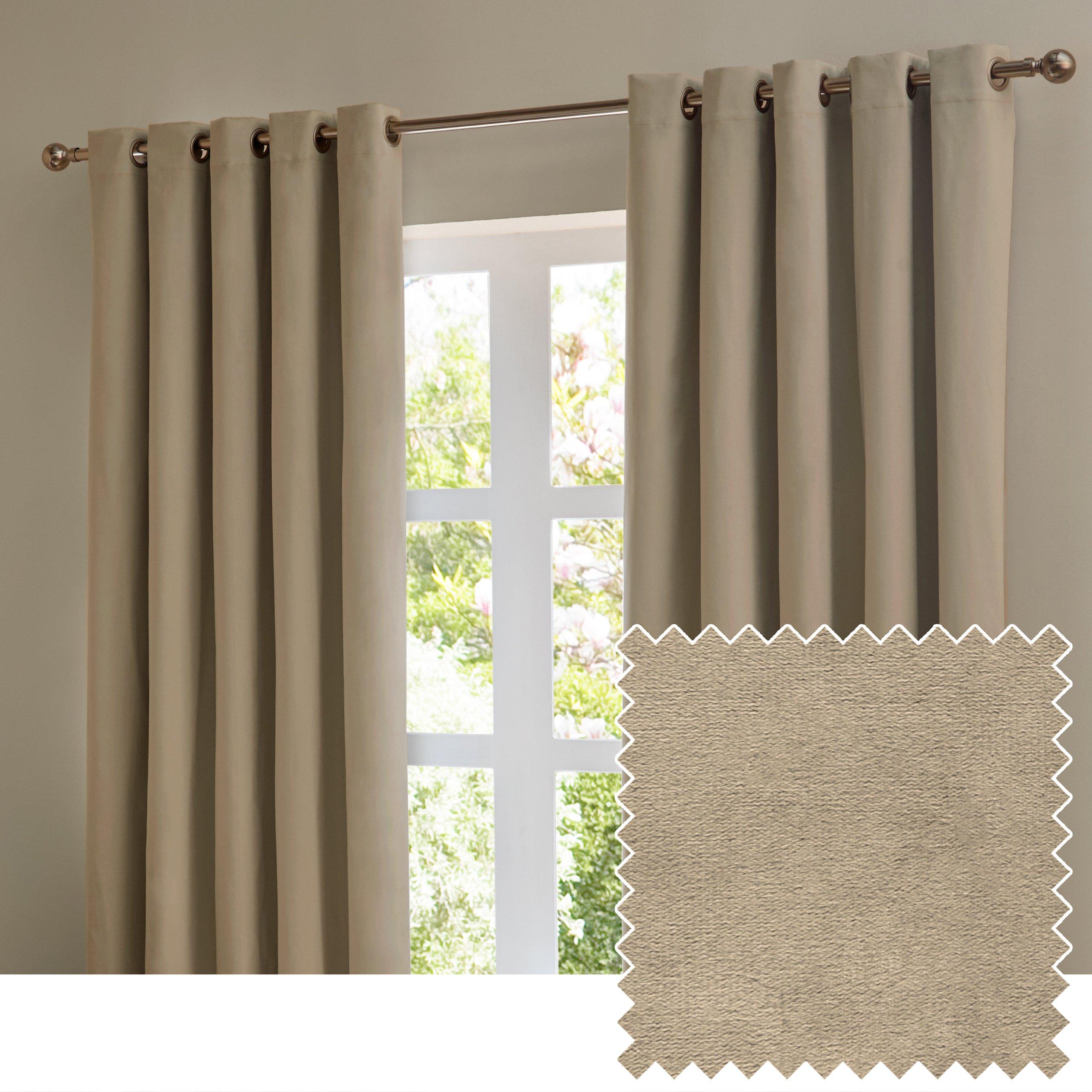 Mocha - Furn - The Ultimate Velvet Blackout Eyelet Curtains - 7