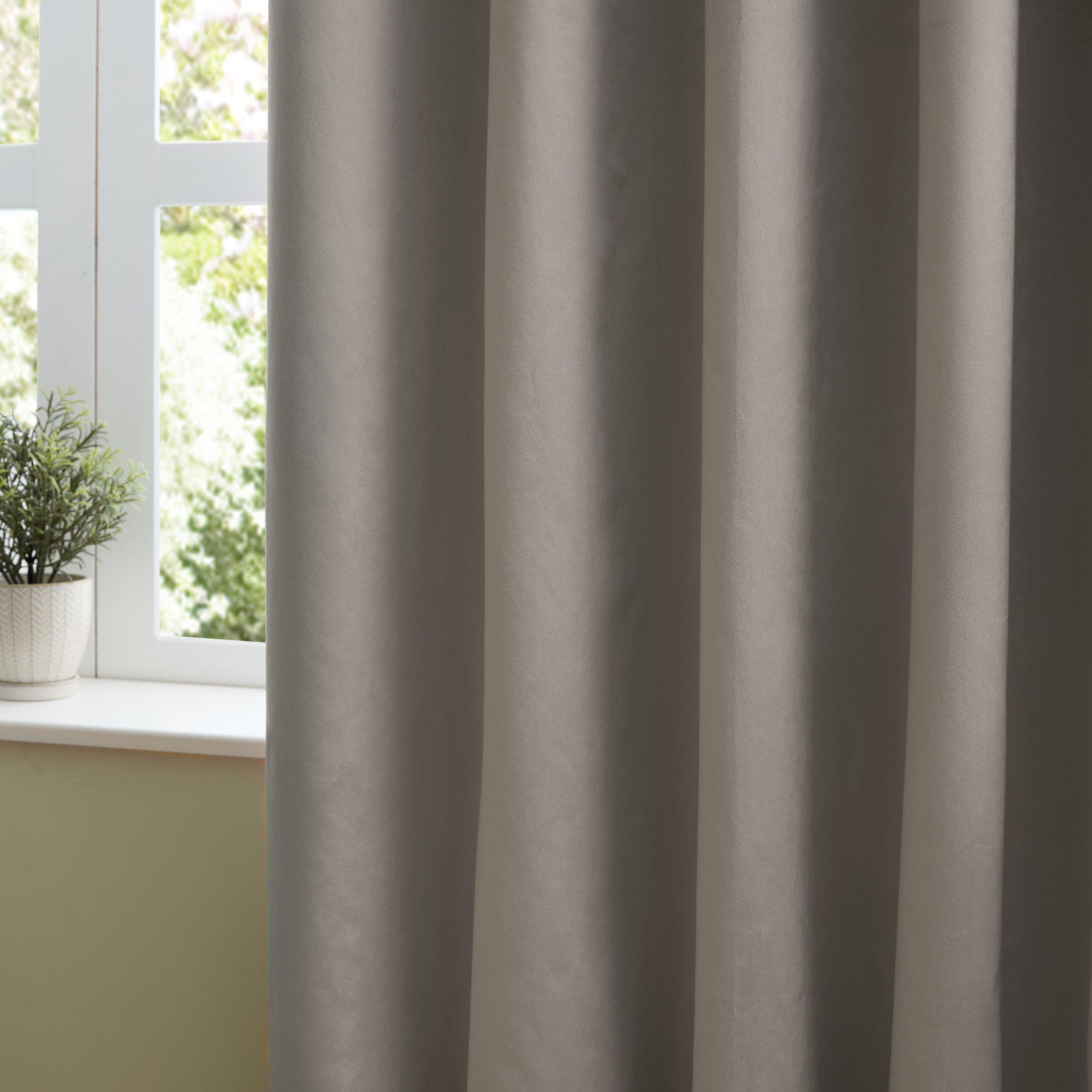 Silver - Furn - The Ultimate Velvet Blackout Eyelet Curtains - 4
