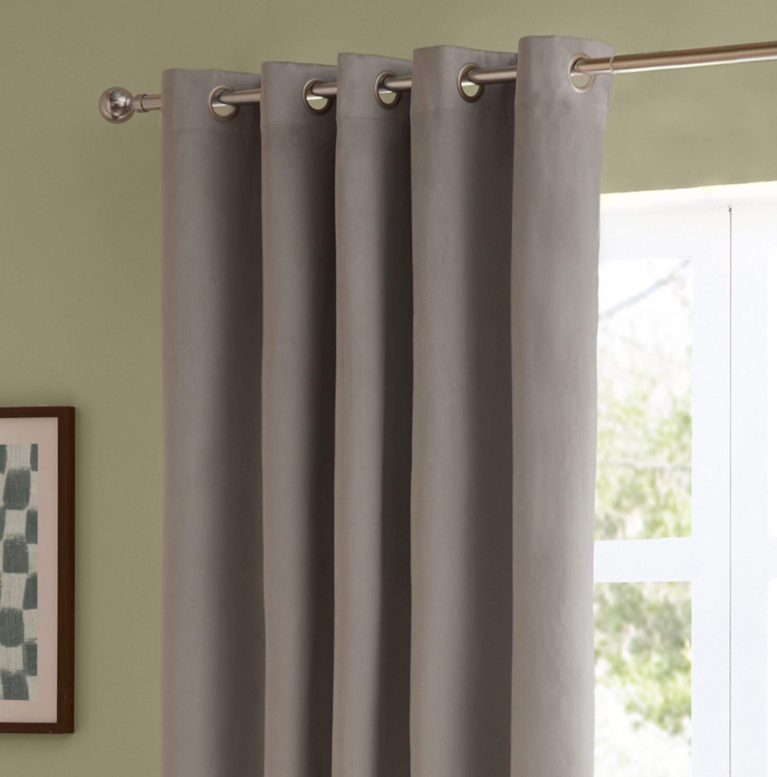 Silver - Furn - The Ultimate Velvet Blackout Eyelet Curtains - 5