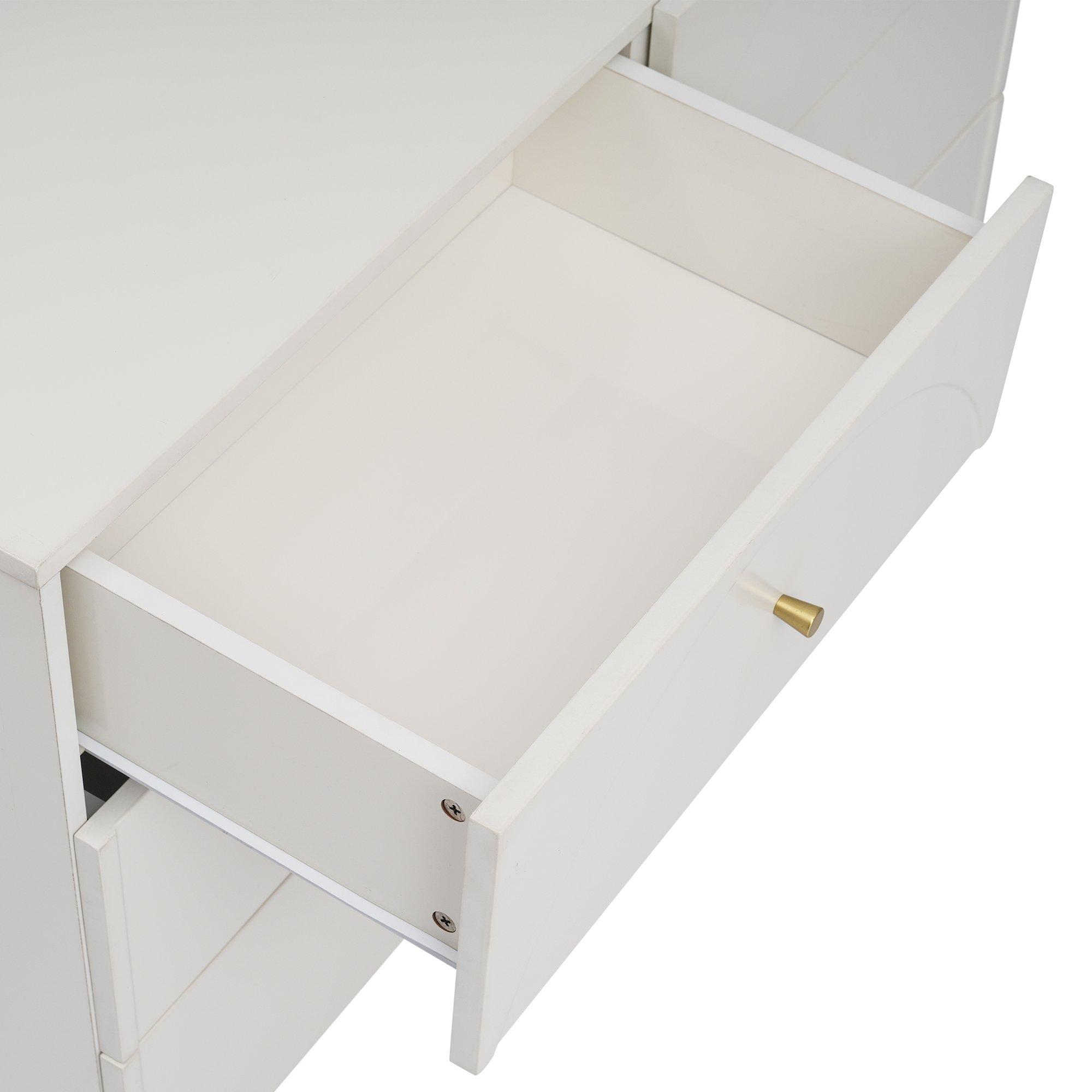 White - Urban Meuble - White Modern Chest Metal Accents - 11