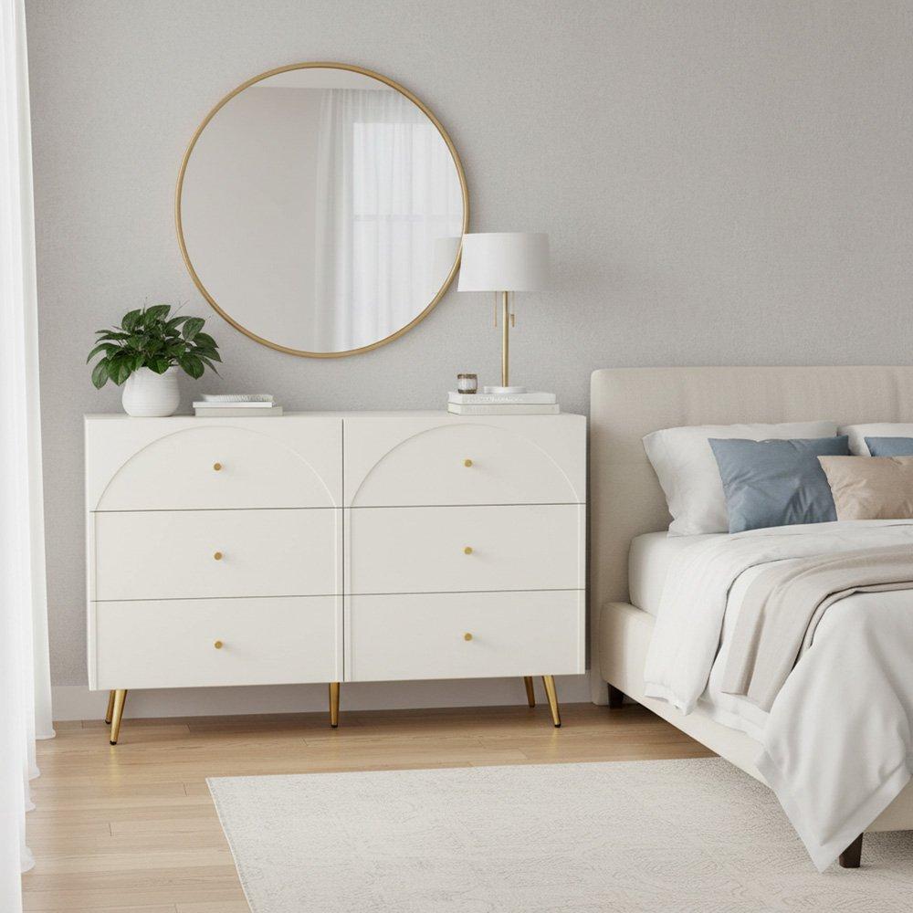 White - Urban Meuble - White Modern Chest Metal Accents - 3