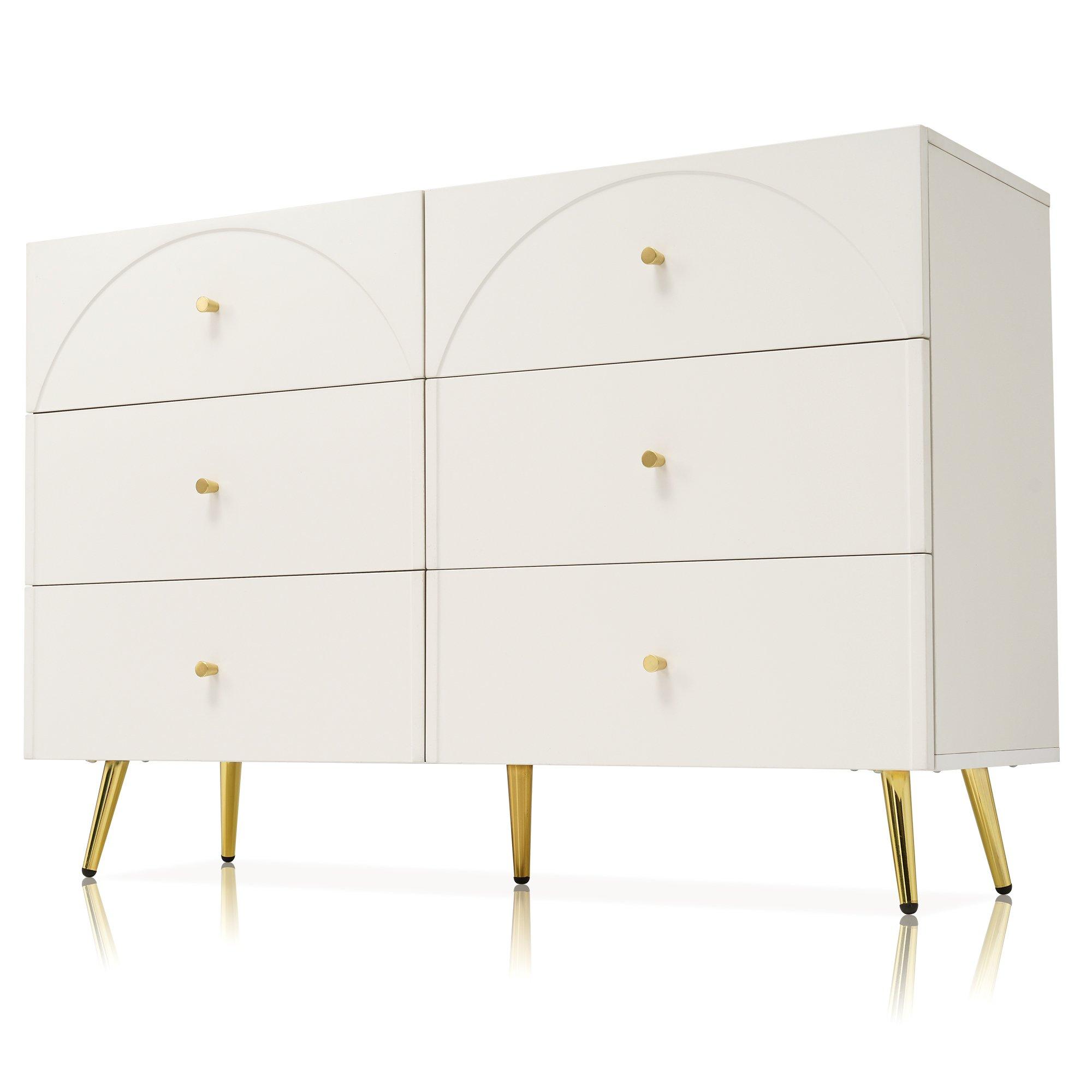 White - Urban Meuble - White Modern Chest Metal Accents - 8