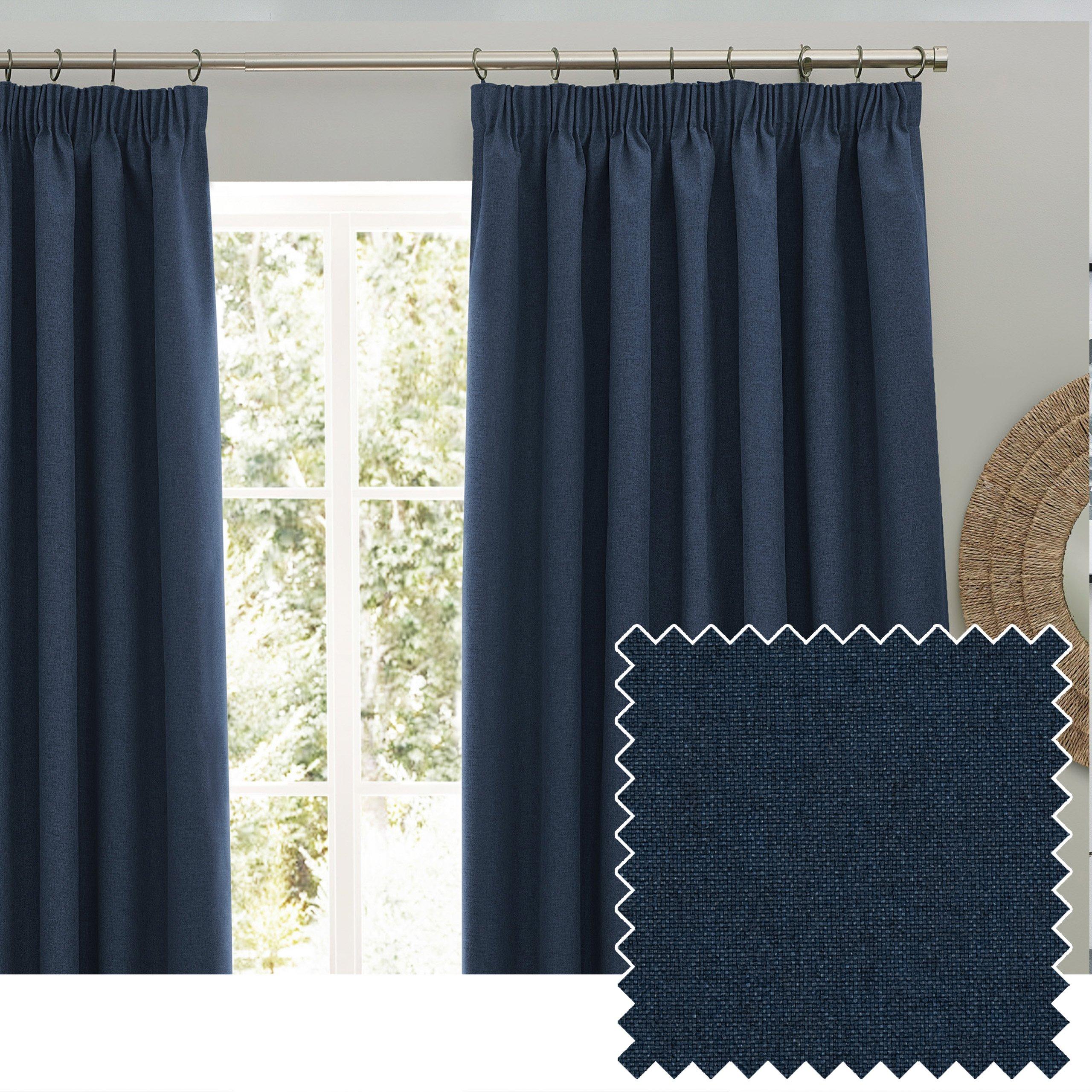 Midnight - Furn - Dawn Textured Blackout Pencil Pleat Curtains - 3