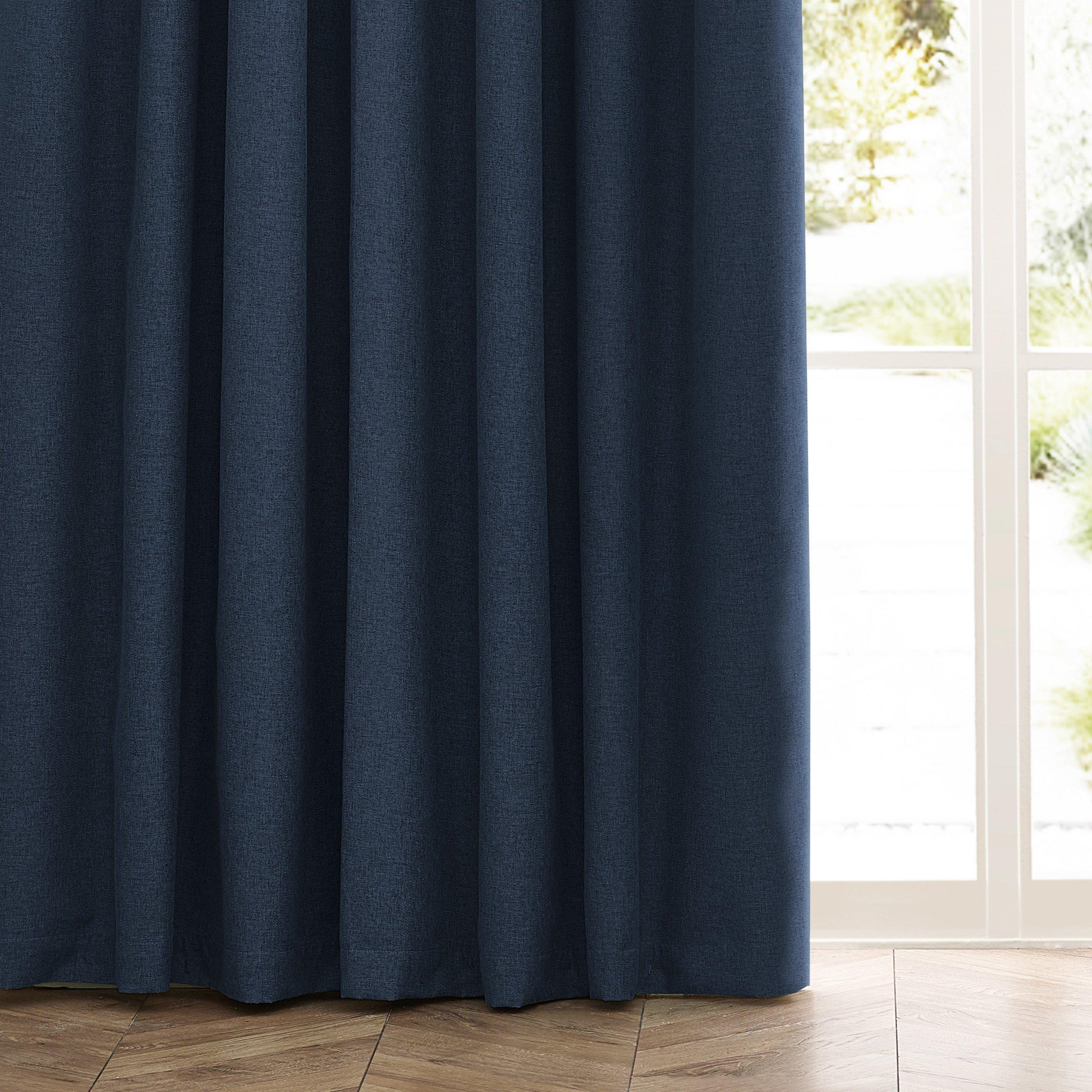 Midnight - Furn - Dawn Textured Blackout Pencil Pleat Curtains - 5