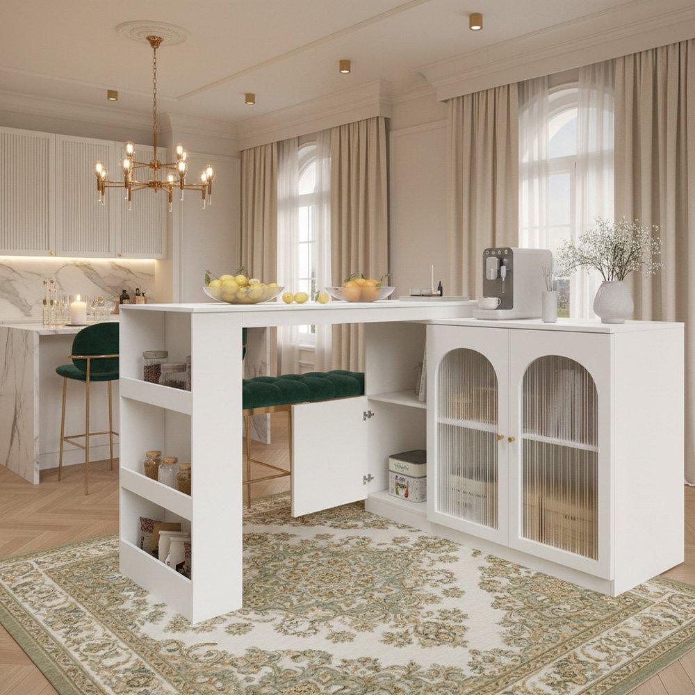 White - Urban Meuble - Modern White Sideboard with Ample Storage - 3