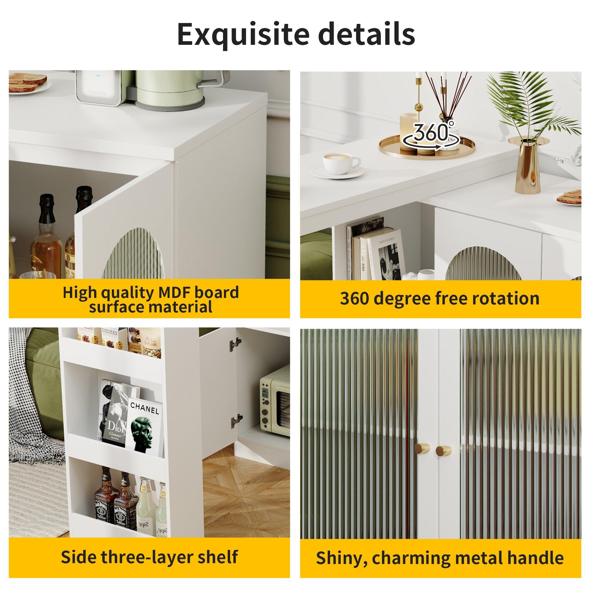 White - Urban Meuble - Modern White Sideboard with Ample Storage - 6