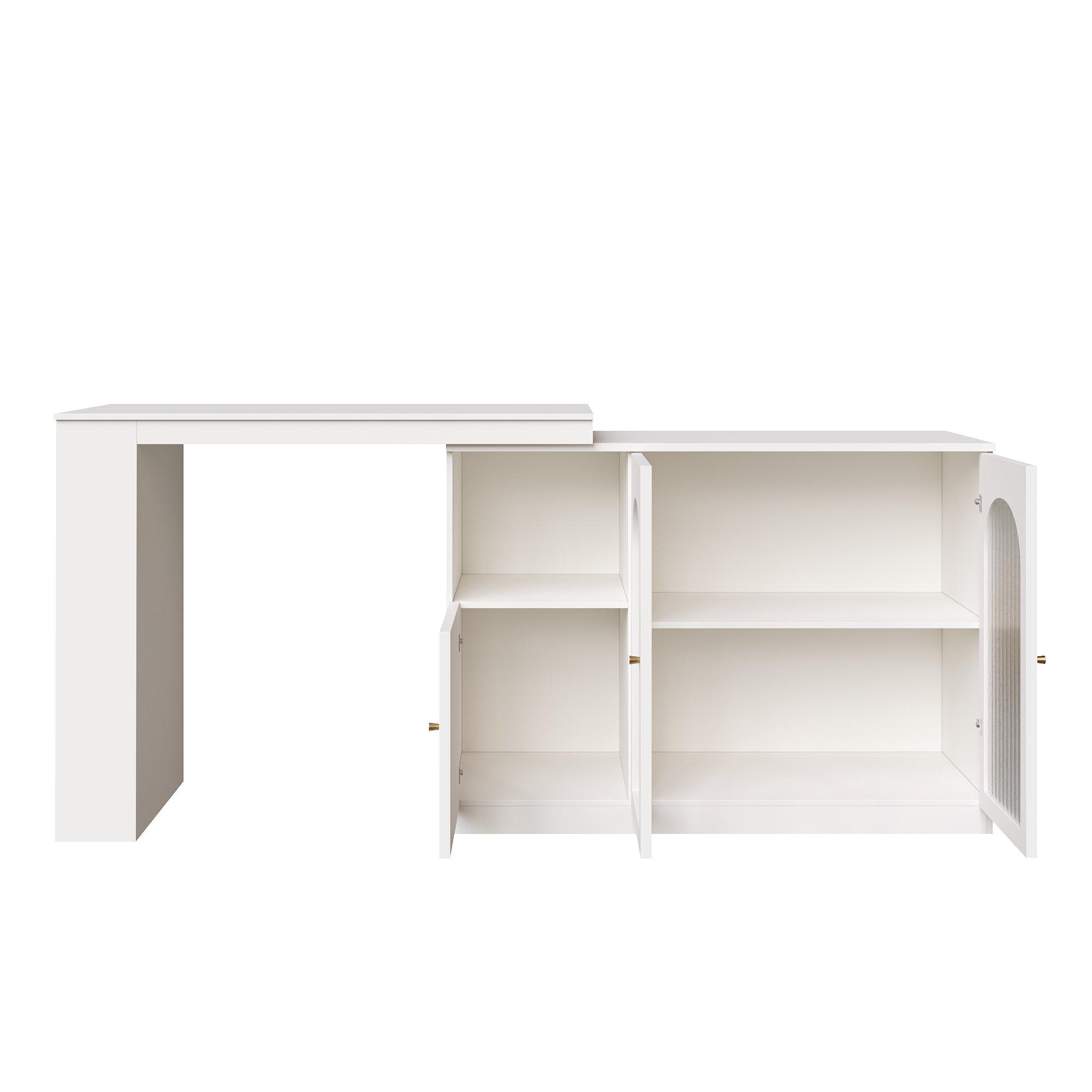 White - Urban Meuble - Modern White Sideboard with Ample Storage - 9