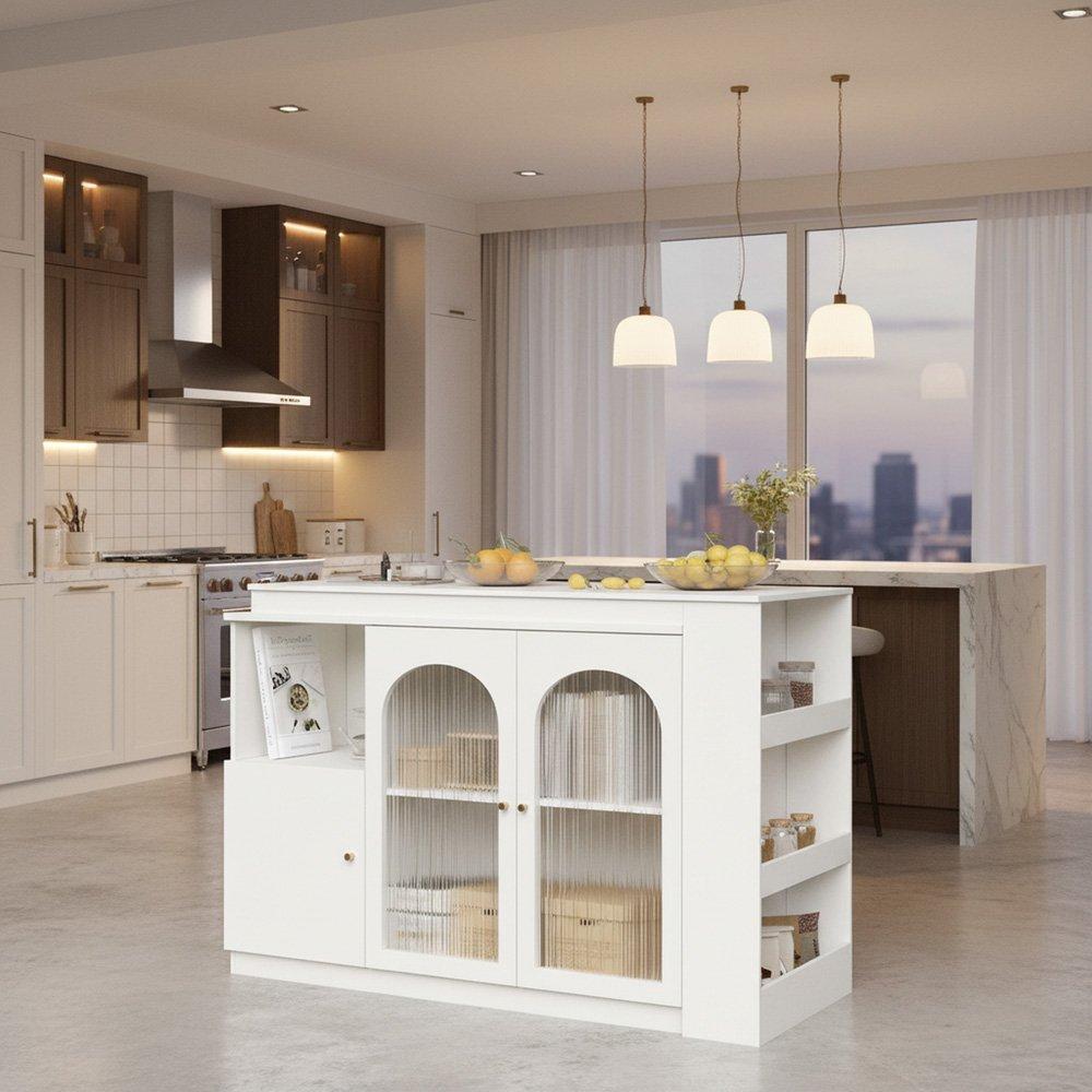 White - Urban Meuble - White Utility Cabinet with Ample Storage - 2