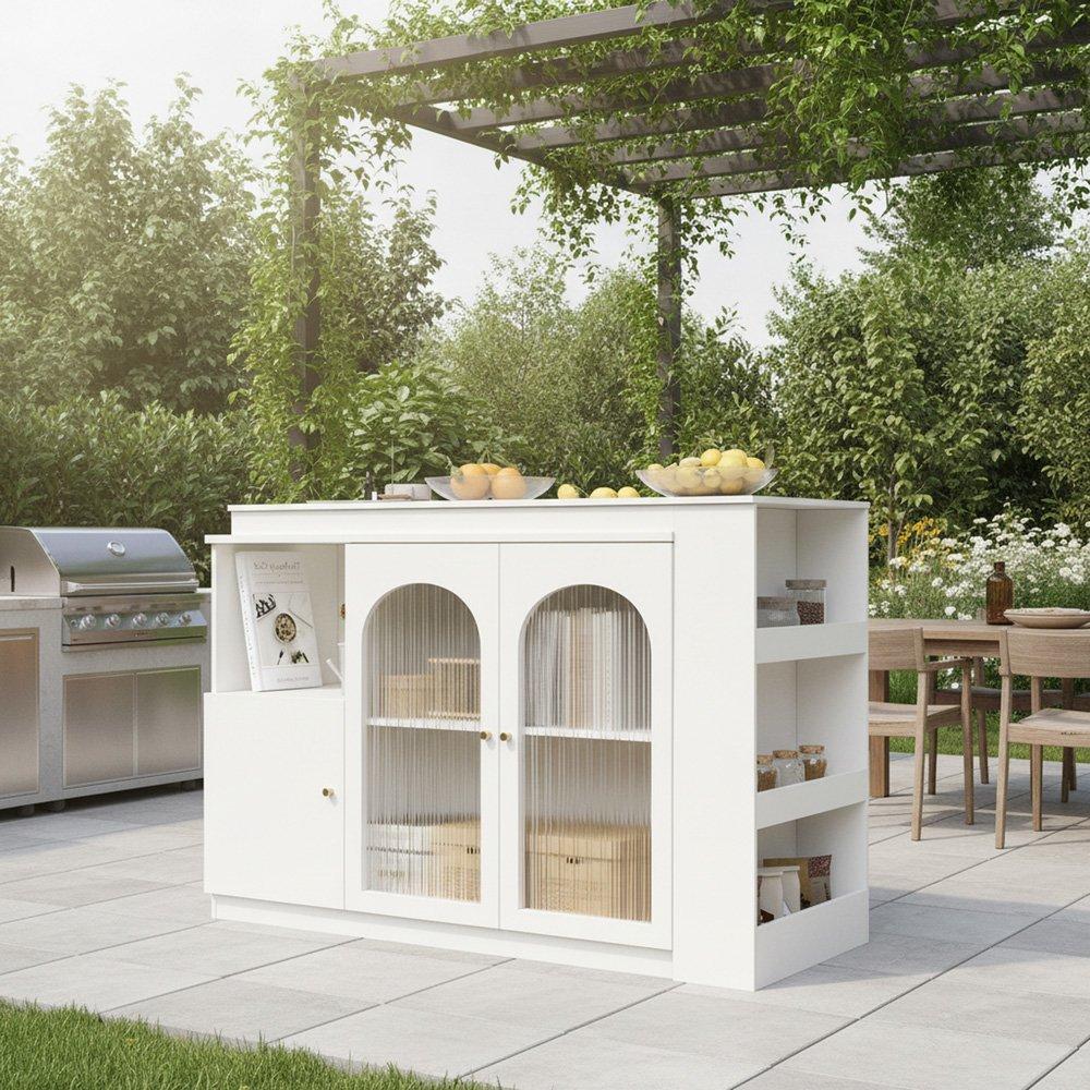 White - Urban Meuble - White Utility Cabinet with Ample Storage - 4