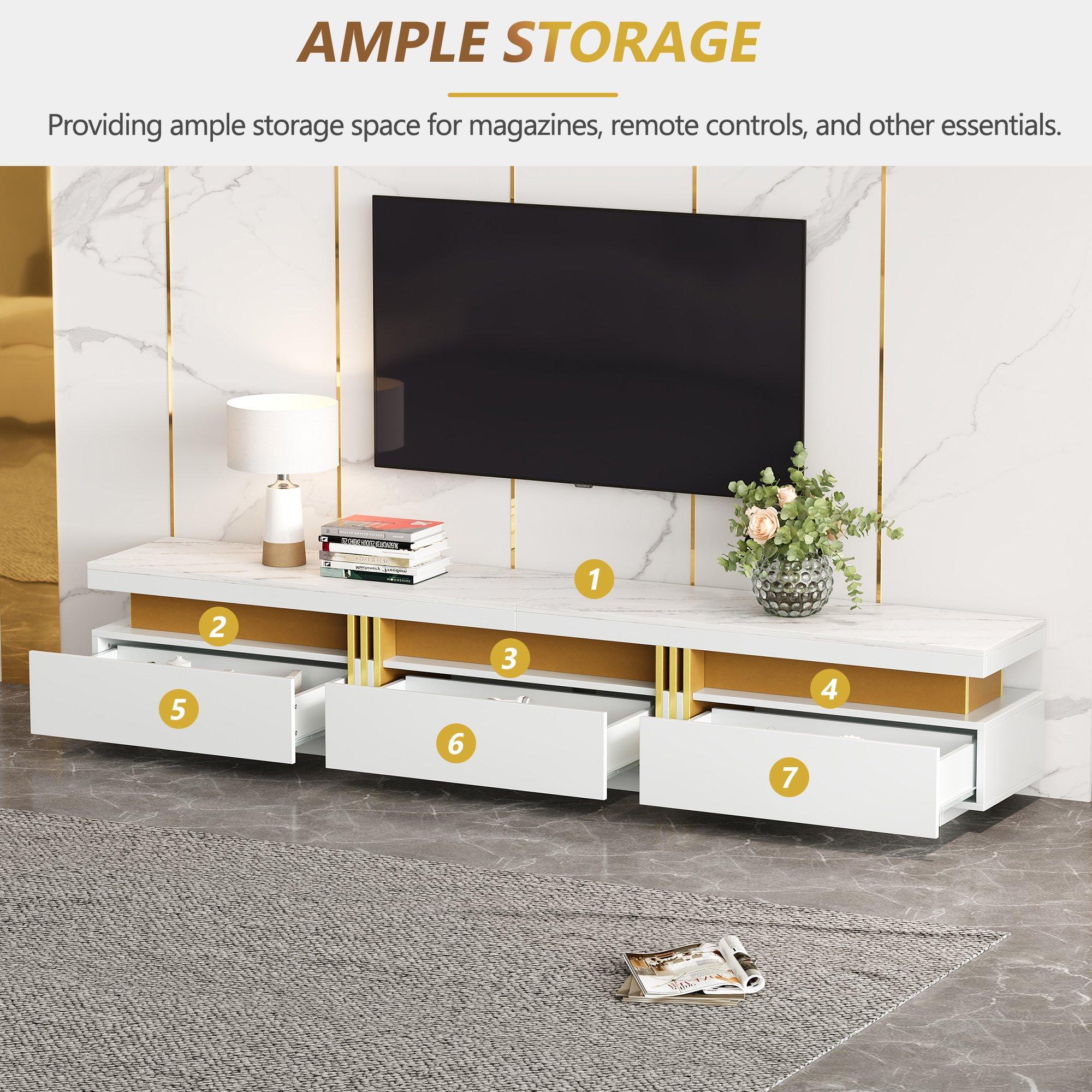 White - Urban Meuble - Modern TV Stand White Stylish Storage - 5