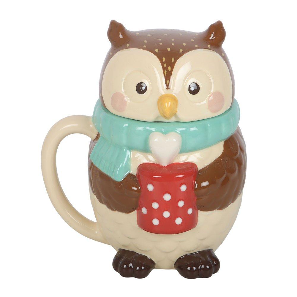 Brown - Something Different - Oliver Owl Lidded Mug - 2