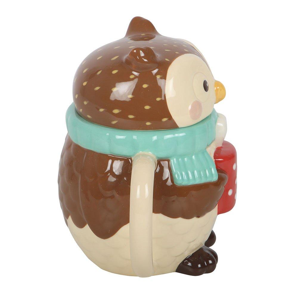 Brown - Something Different - Oliver Owl Lidded Mug - 4