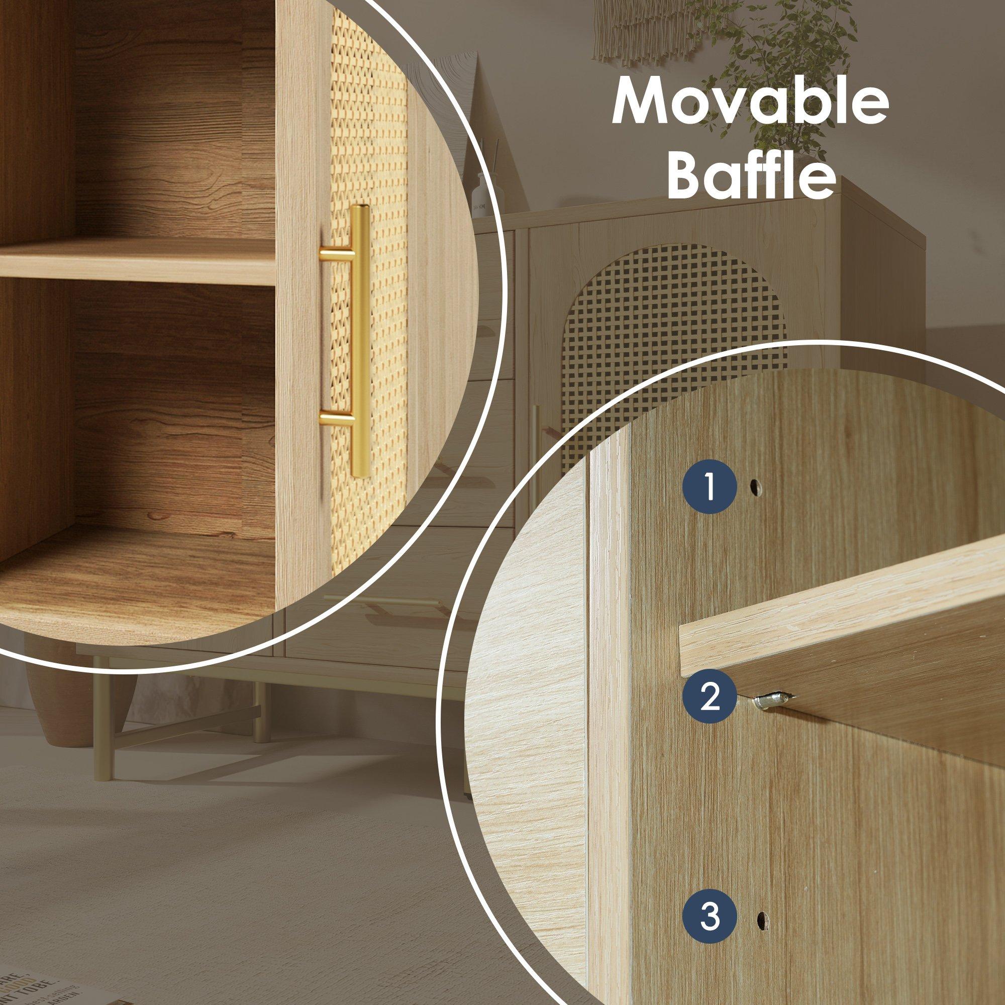 Oak - Urban Meuble - Oak Modern Chest Golden Accents - 7