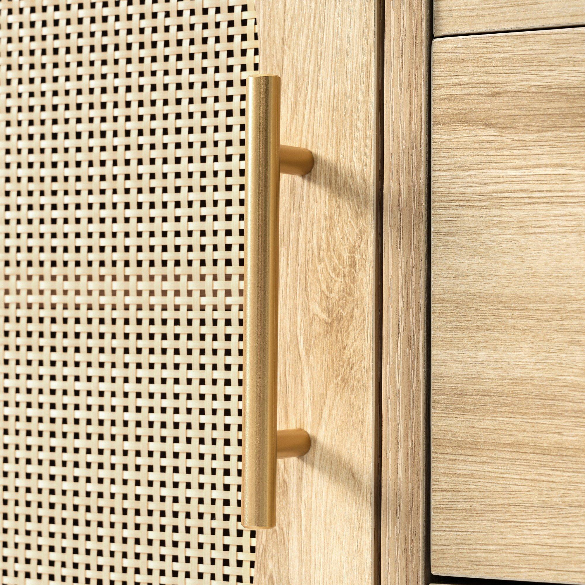 Oak - Urban Meuble - Oak Modern Chest Golden Accents - 9