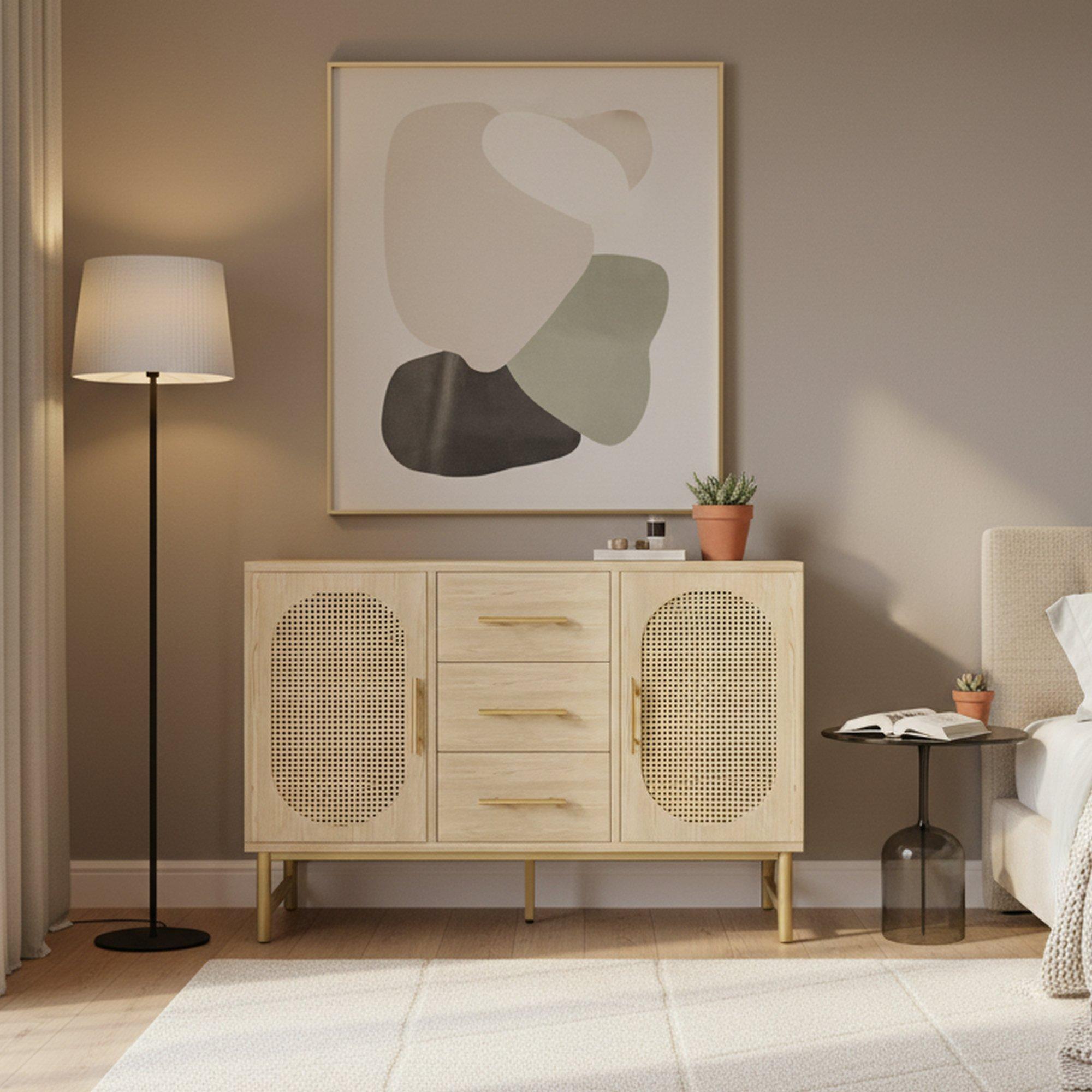 Urban Meuble  Modern Sideboard With Storage Oak