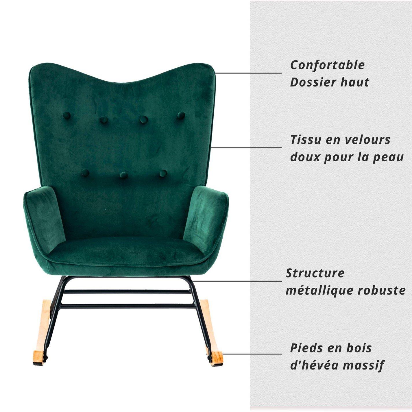 Green - Urban Meuble - Modern Armchair Velvet Upholstery - 7