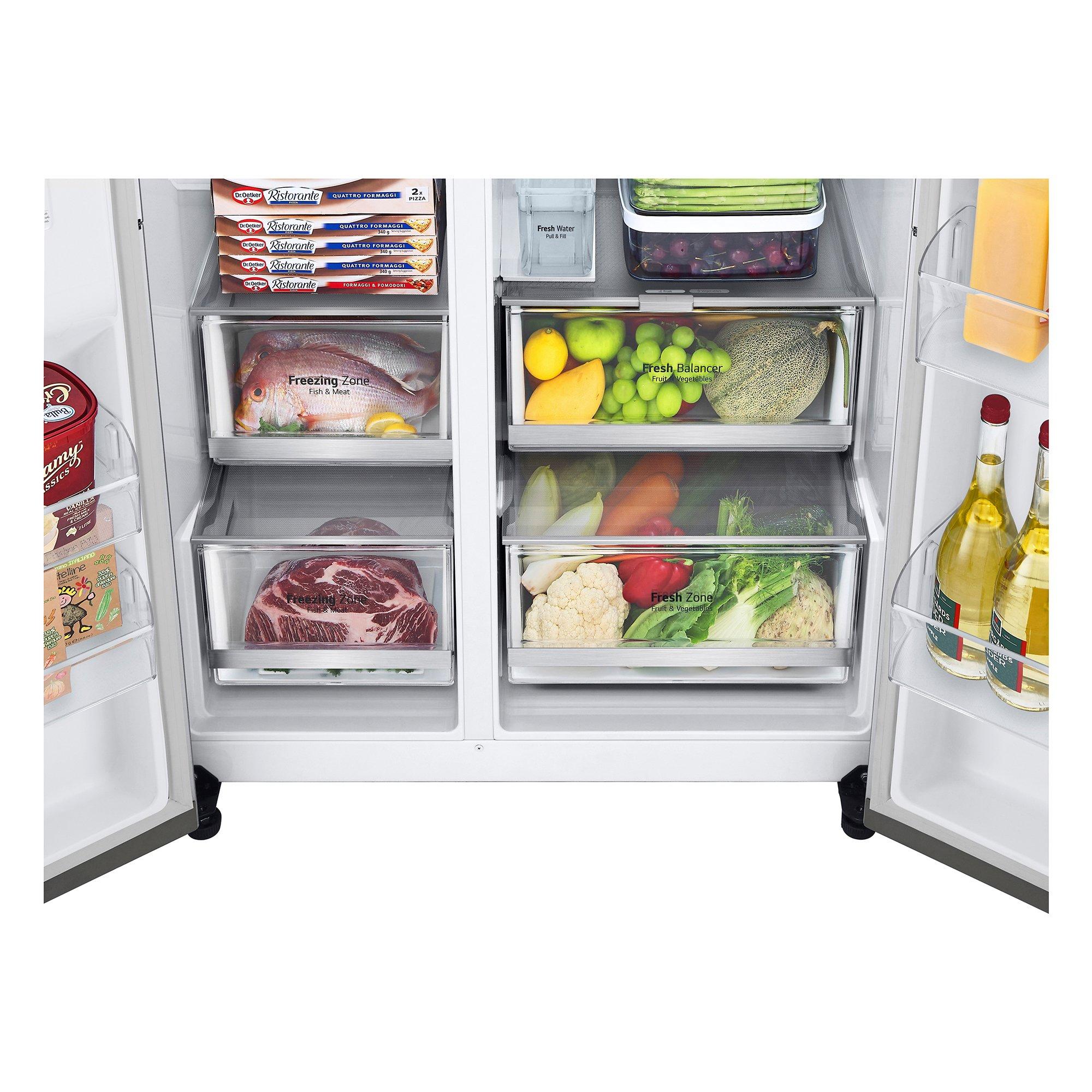 Silver - LG - InstaView™ GSGV81PYLL Side-by-Side Fridge Freezer - 6