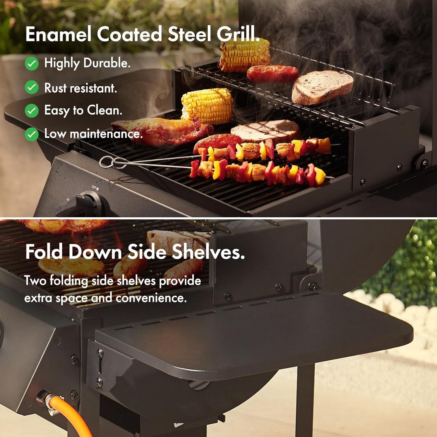 Black - VonHaus - Barrel 2 Burner Gas BBQ - 5