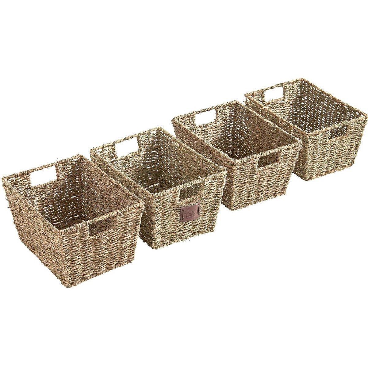 Beige - VonHaus - Seagrass Storage Baskets - Set of 4 - 8