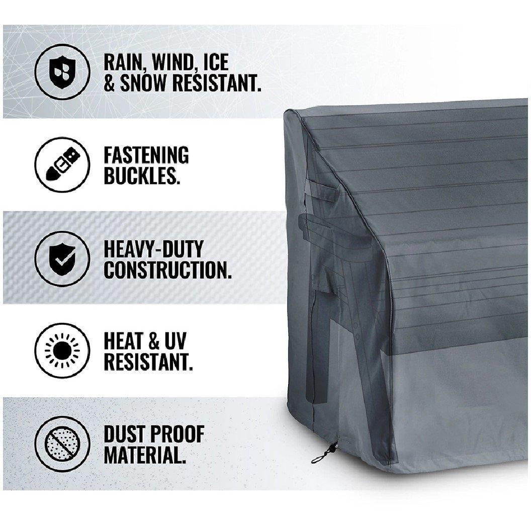 Grey - VonHaus - 3 Seater Bench Cover - 2