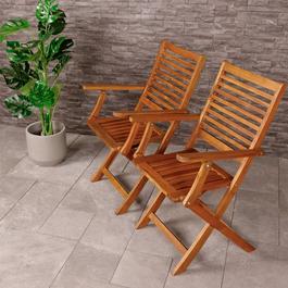 Charles Bentley 1 X PAIR OF FOLDING ARM CHAIRS