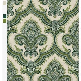 Design ID DID Damask Green Wallpaper