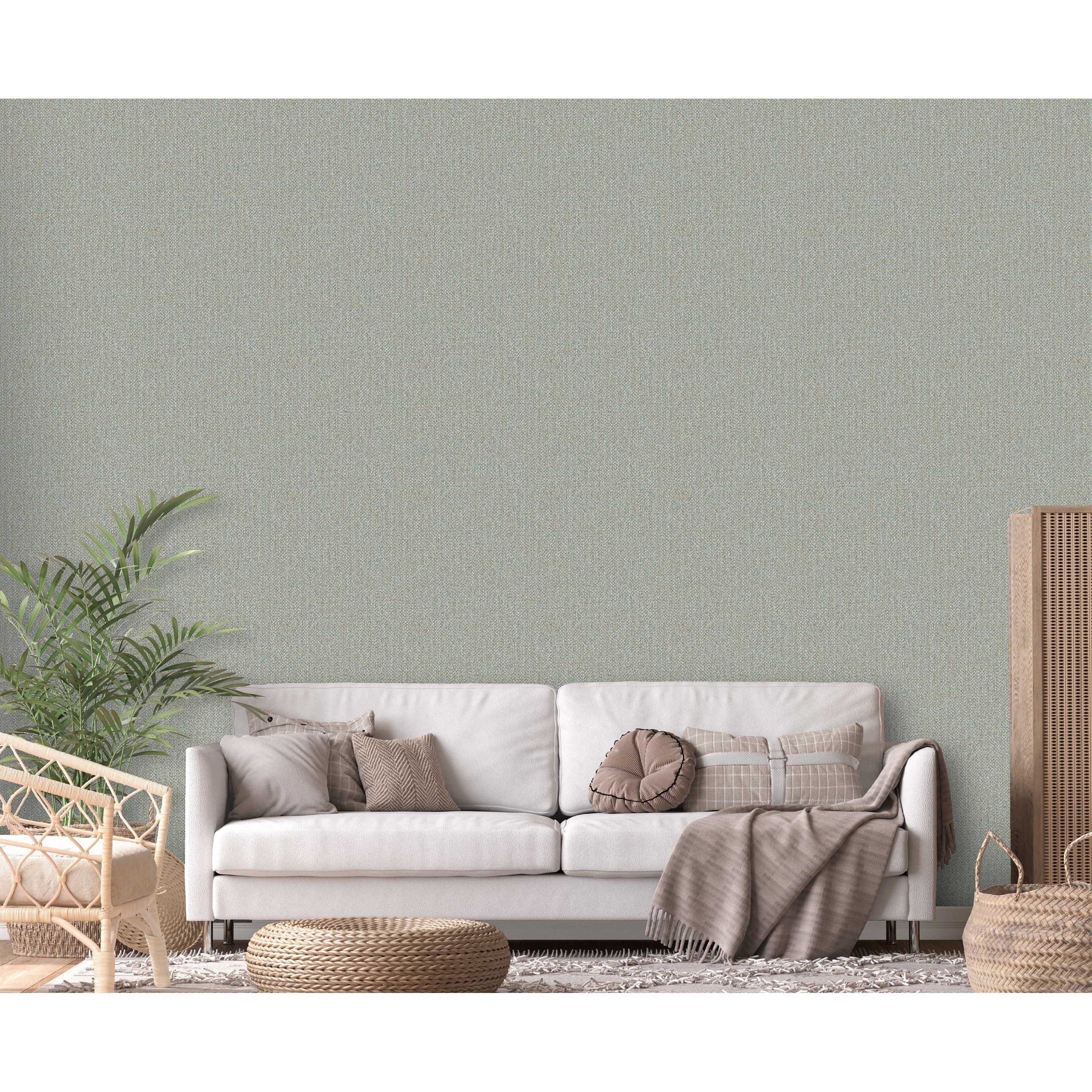 Green - Design ID - DID Basket Weave Sage Green Wallpaper - 3