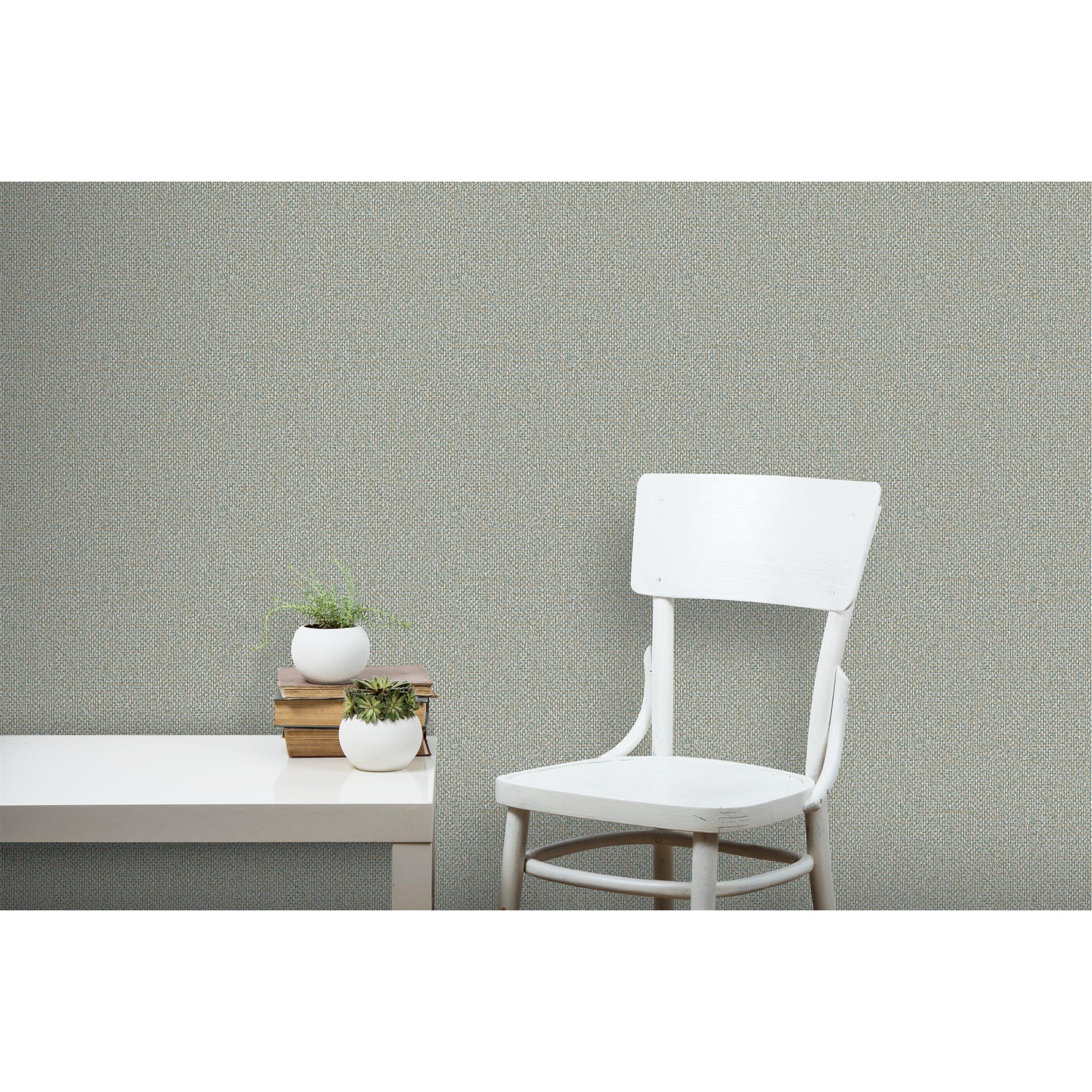 Green - Design ID - DID Basket Weave Sage Green Wallpaper - 4