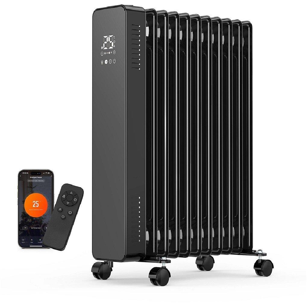 Black - VonHaus - 11 Fin Smart Oil Filled Radiator - Black - 1
