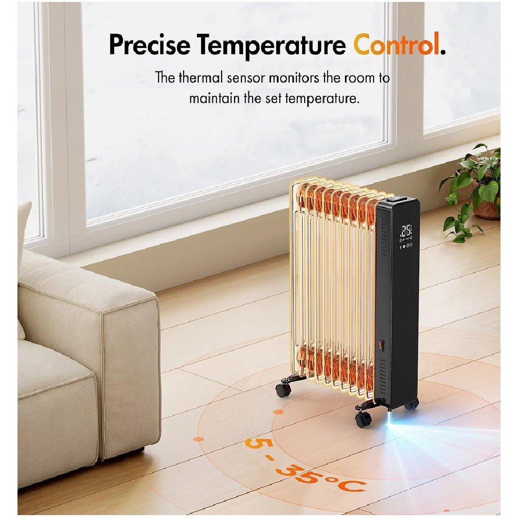 Black - VonHaus - 11 Fin Smart Oil Filled Radiator - Black - 2