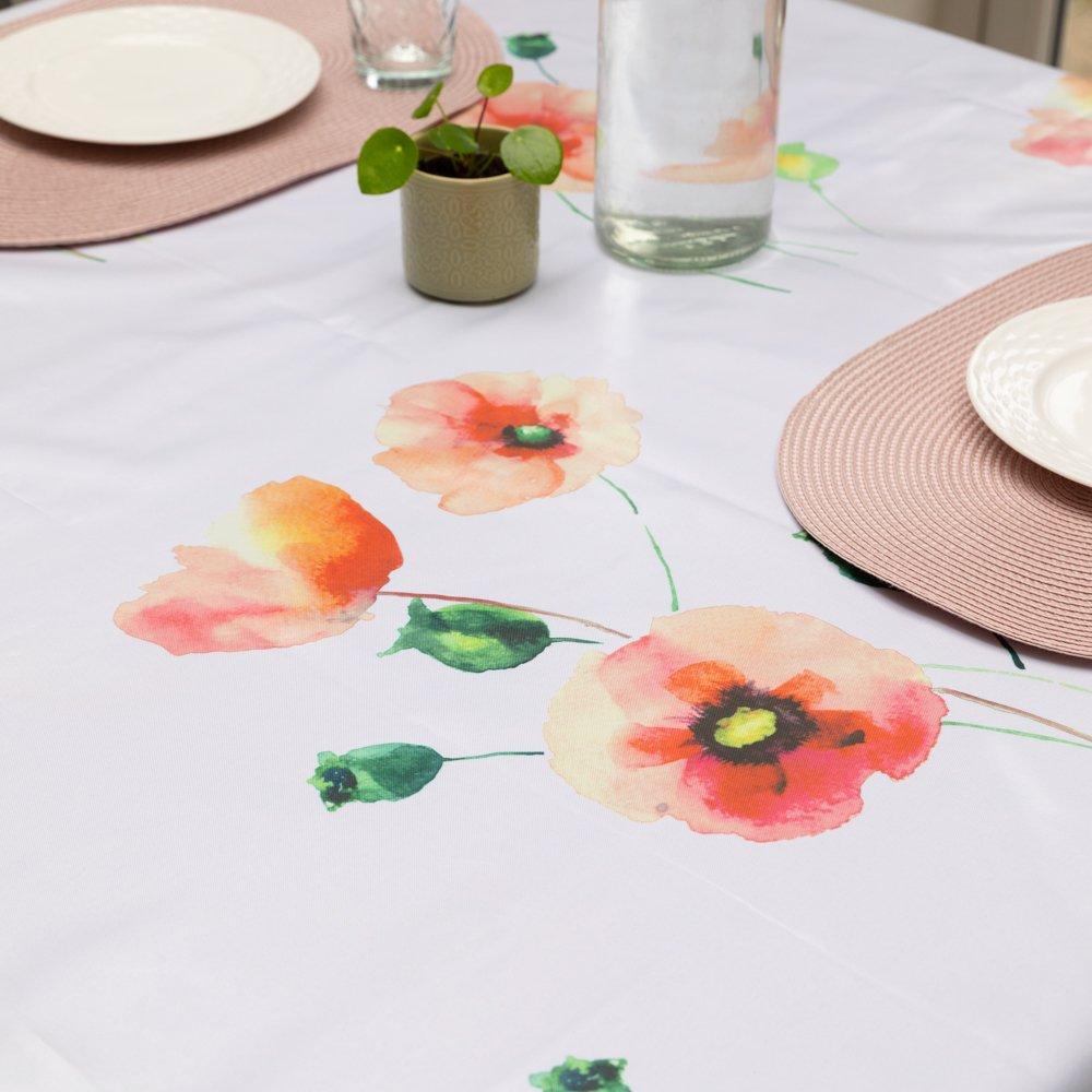 White - D C Fix - Poppyfield Wipe Clean Polyester Tablecloth - 3