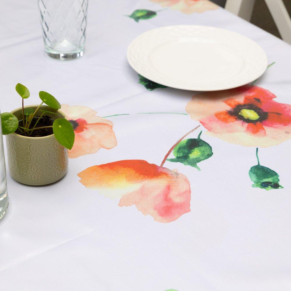 White - D C Fix - Poppyfield Wipe Clean Polyester Tablecloth - 4
