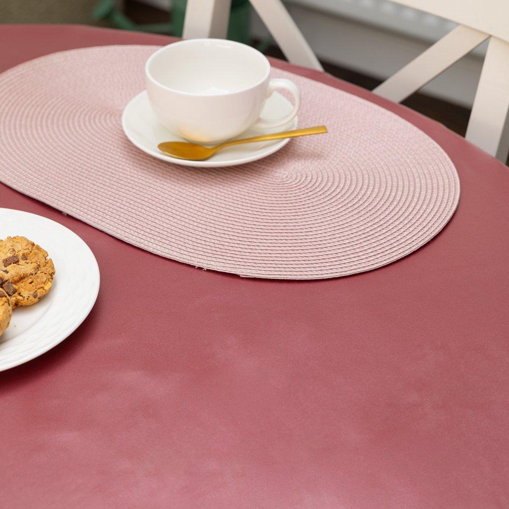 Mineral Red - D C Fix - Mineral Red Plain Wipe Clean Polyester Tablecloth - 3