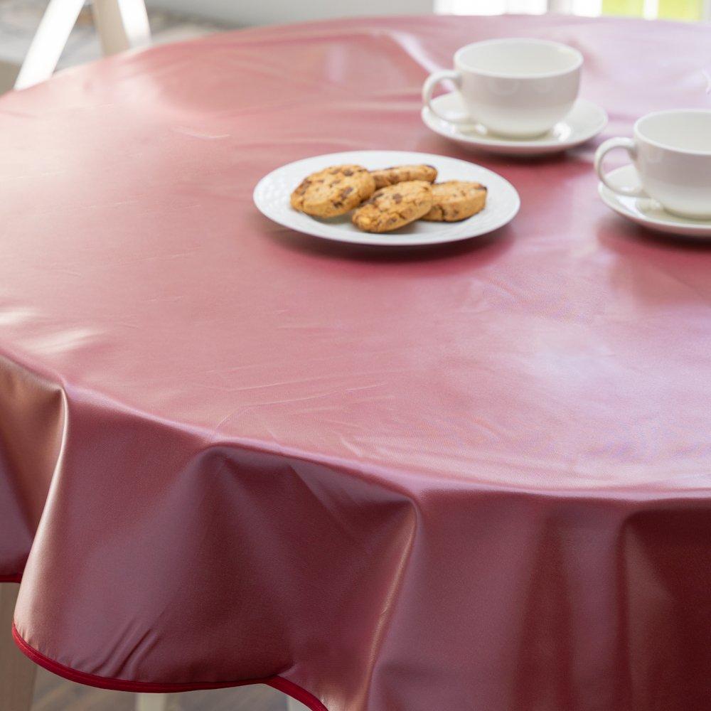 Mineral Red - D C Fix - Mineral Red Plain Wipe Clean Polyester Tablecloth - 4