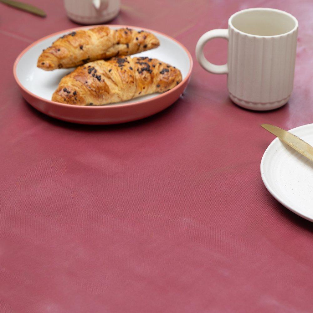 Mineral Red - D C Fix - Mineral Red Plain Wipe Clean Polyester Tablecloth - 5
